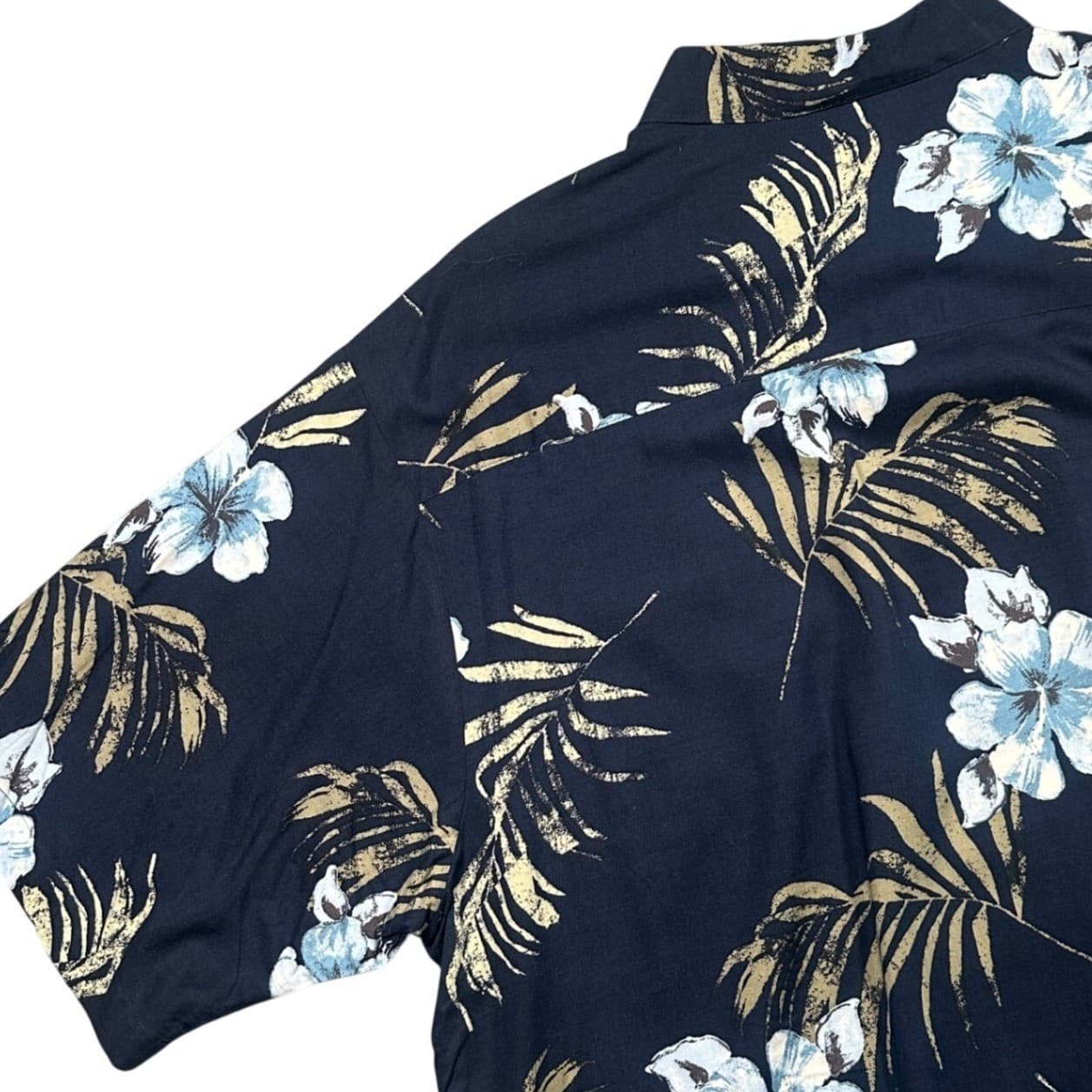 Puritan Button Down Shirt Mens 2XL Navy Blue New Tropical Floral Rayon Big Men - Thumbnail 4