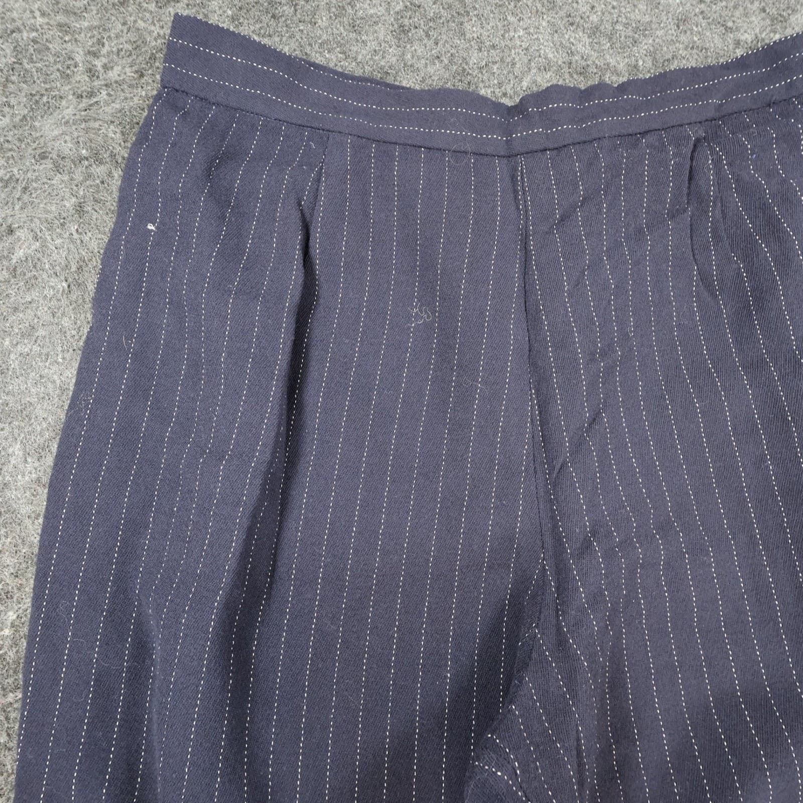 Hugo Buscati Trousers Womens 14 Navy Blue Wool Pinstripe Tapered Pleated Vintage - Thumbnail 11