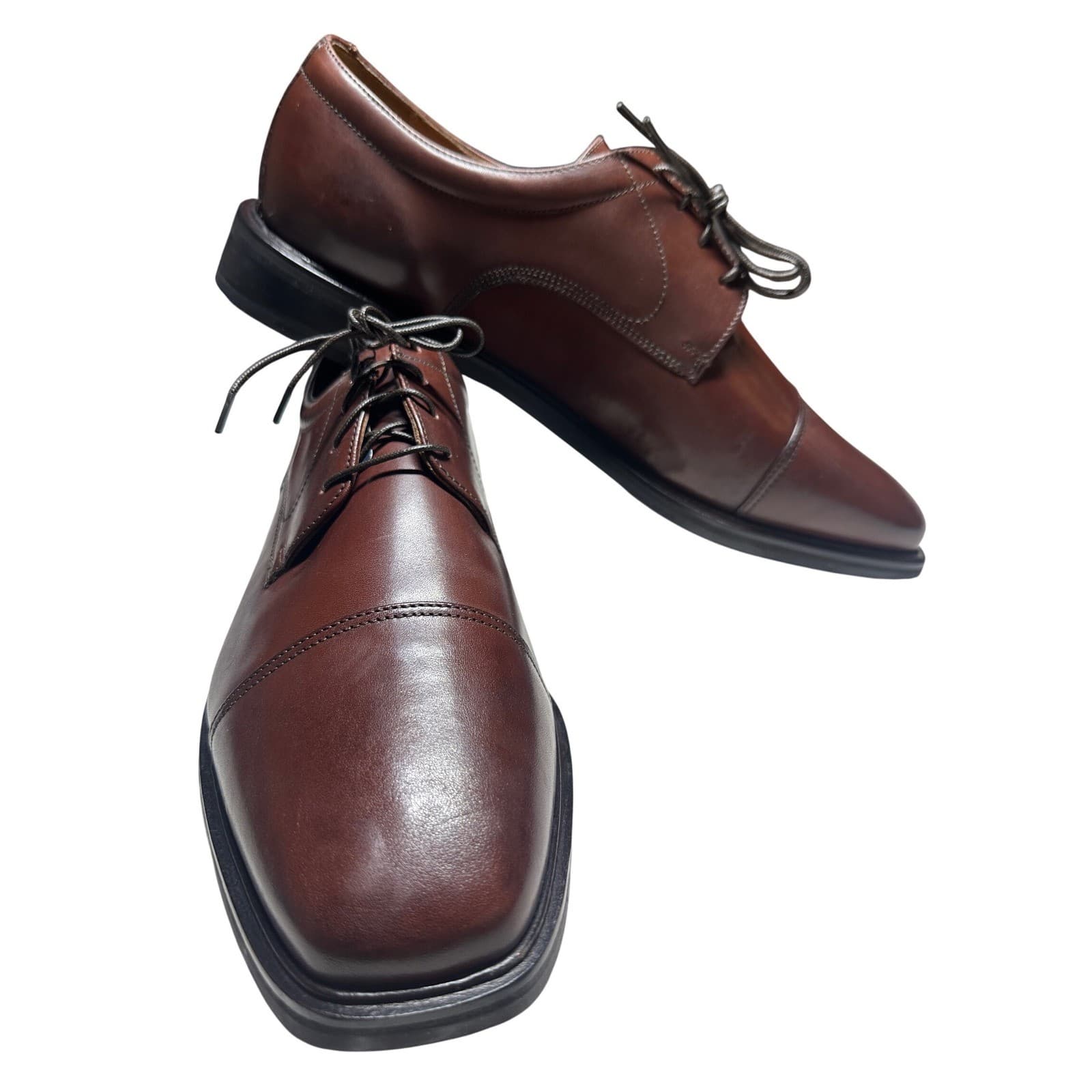 Florsheim Tyler Cap Toe Derby Mens 13 D Cognac Leather Dress Shoes NEW - Thumbnail 5