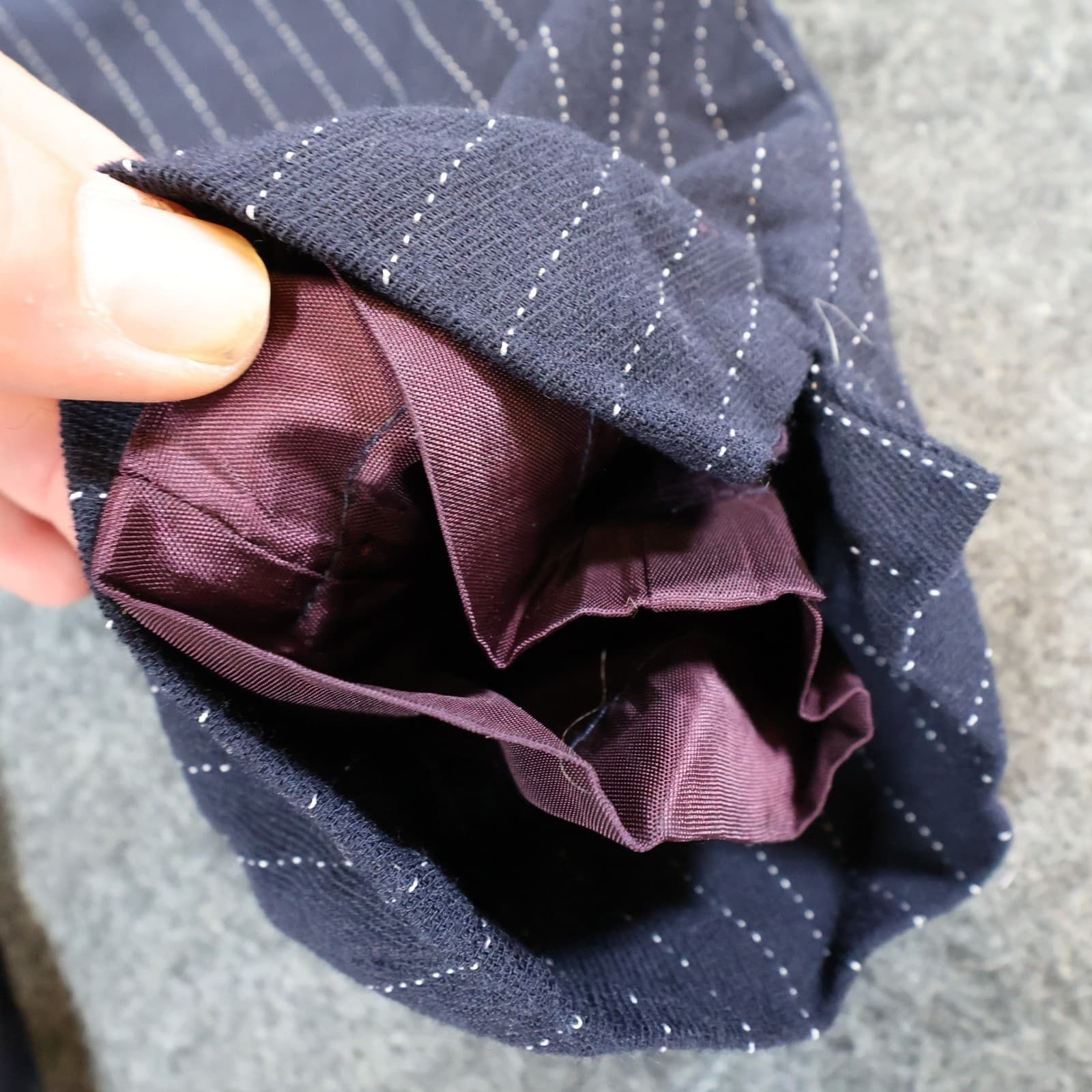 Hugo Buscati Trousers Womens 14 Navy Blue Wool Pinstripe Tapered Pleated Vintage - Thumbnail 14