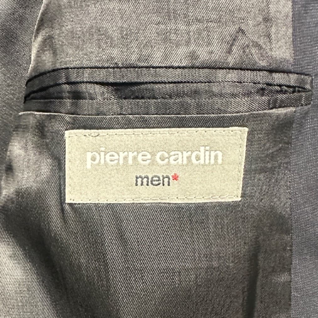 Pierre Cardin Blazer Mens 48L Navy Blue Worsted Wool 3 Button Blazer - Thumbnail 7