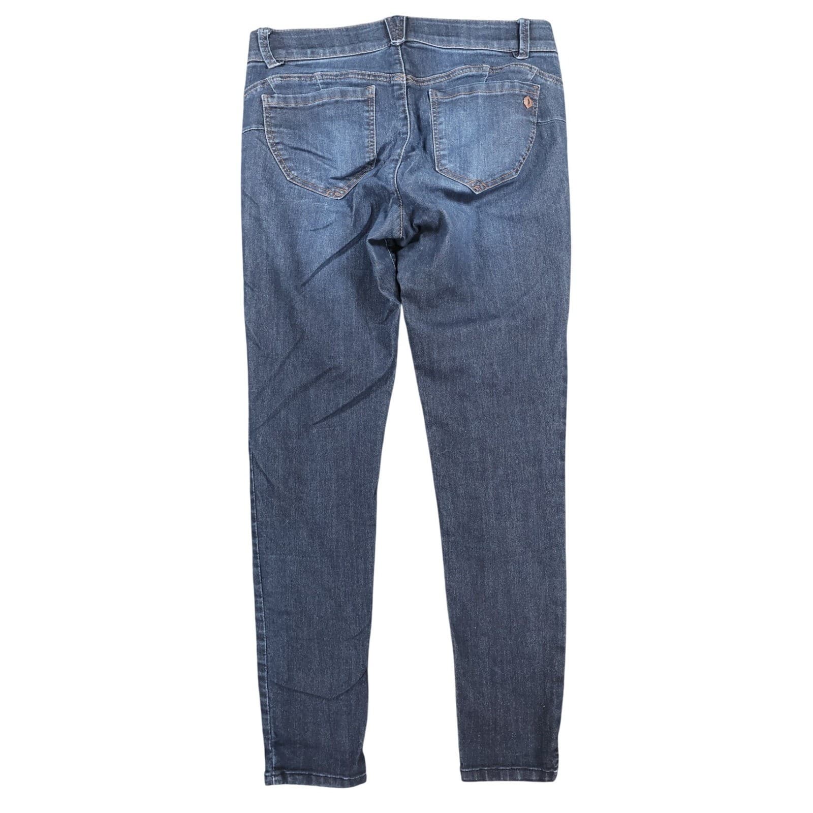 Democracy Jeans Womens 10 Blue Denim Ab Solution Skinny Slimming Dark Wash - Thumbnail 2