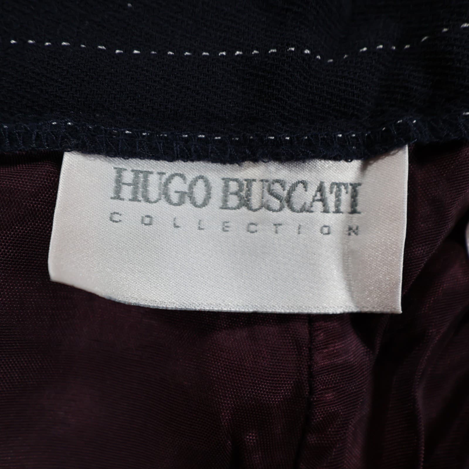 Hugo Buscati Trousers Womens 14 Navy Blue Wool Pinstripe Tapered Pleated Vintage - Thumbnail 7