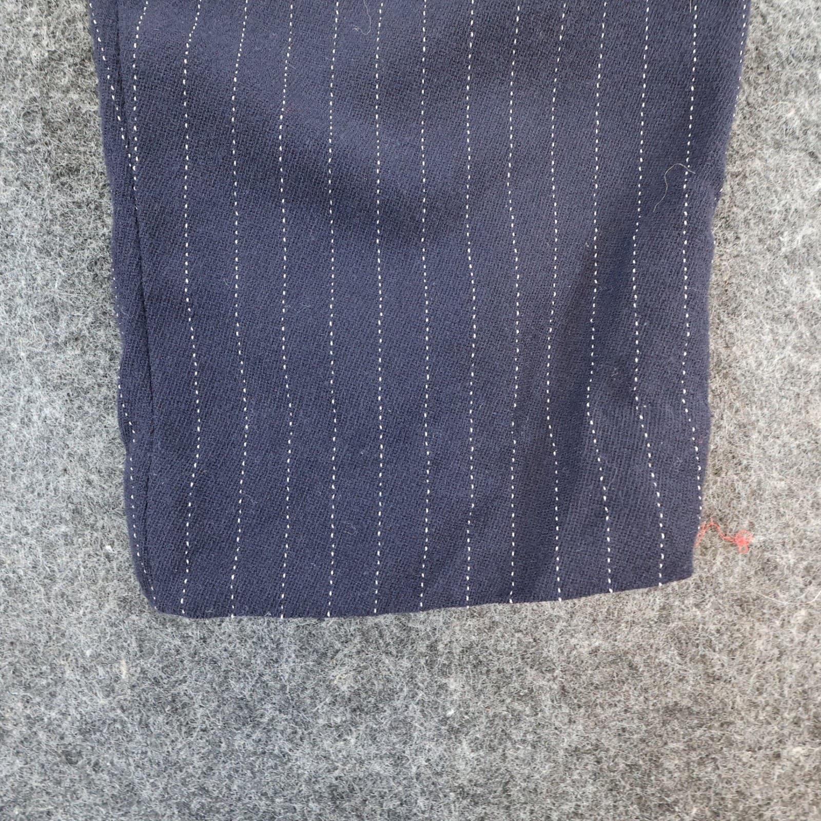 Hugo Buscati Trousers Womens 14 Navy Blue Wool Pinstripe Tapered Pleated Vintage - Thumbnail 13