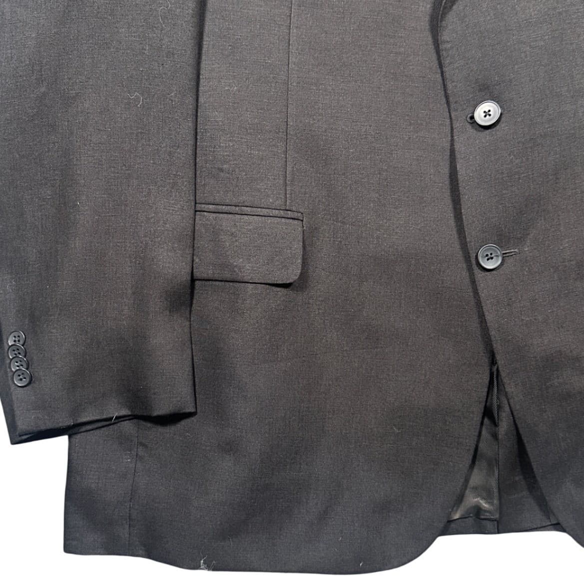 Paul Fredrick Blazer Mens 48XL Charcoal 100% Linen 2 Button Suit Jacket - Thumbnail 6