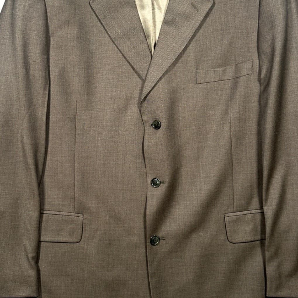 John Weitz Signature Collection Blazer Mens Brown 100% Wool 3-Button Sport Coat - Thumbnail 5