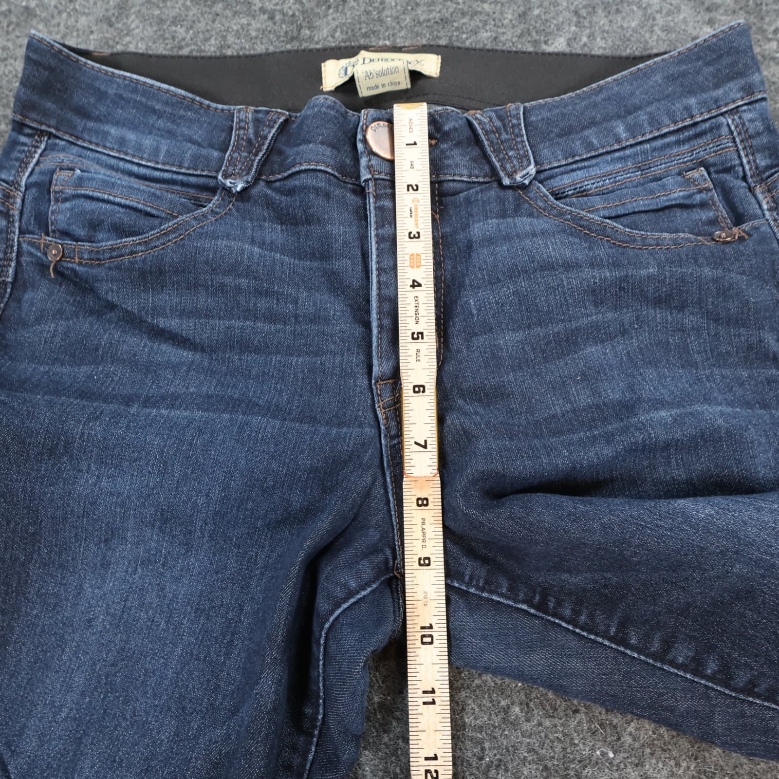 Democracy Jeans Womens 10 Blue Denim Ab Solution Skinny Slimming Dark Wash - Thumbnail 3
