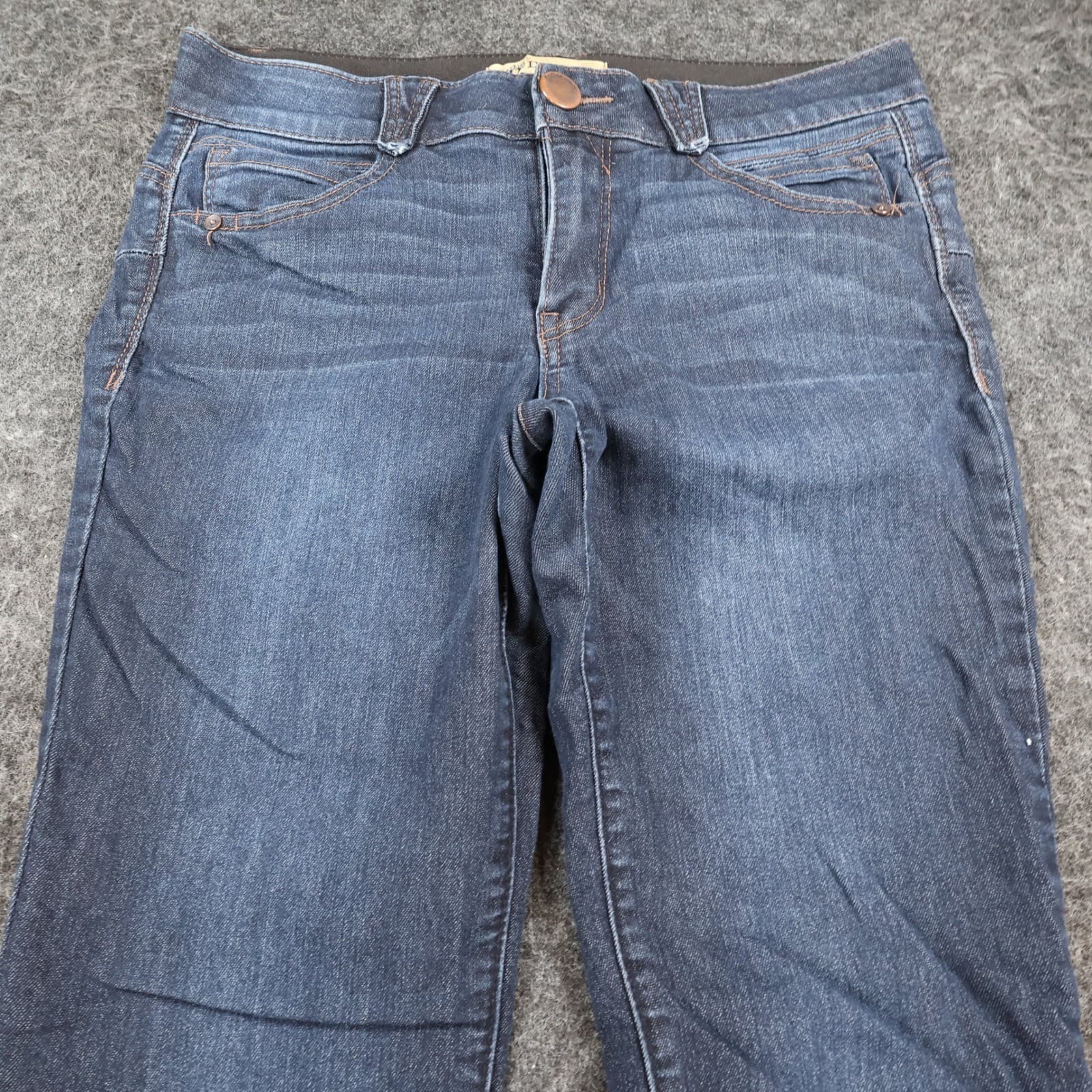 Democracy Jeans Womens 10 Blue Denim Ab Solution Skinny Slimming Dark Wash - Thumbnail 5