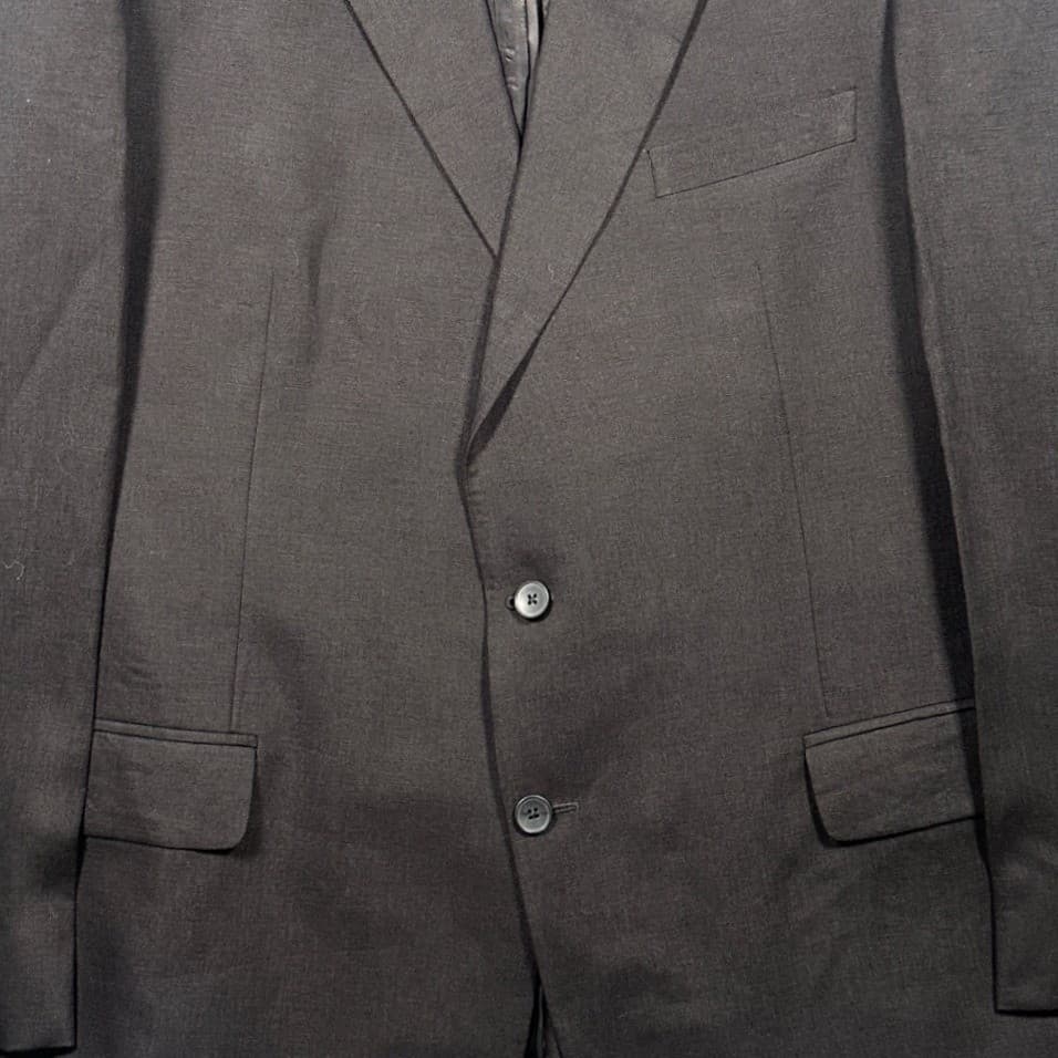Paul Fredrick Blazer Mens 48XL Charcoal 100% Linen 2 Button Suit Jacket - Thumbnail 5