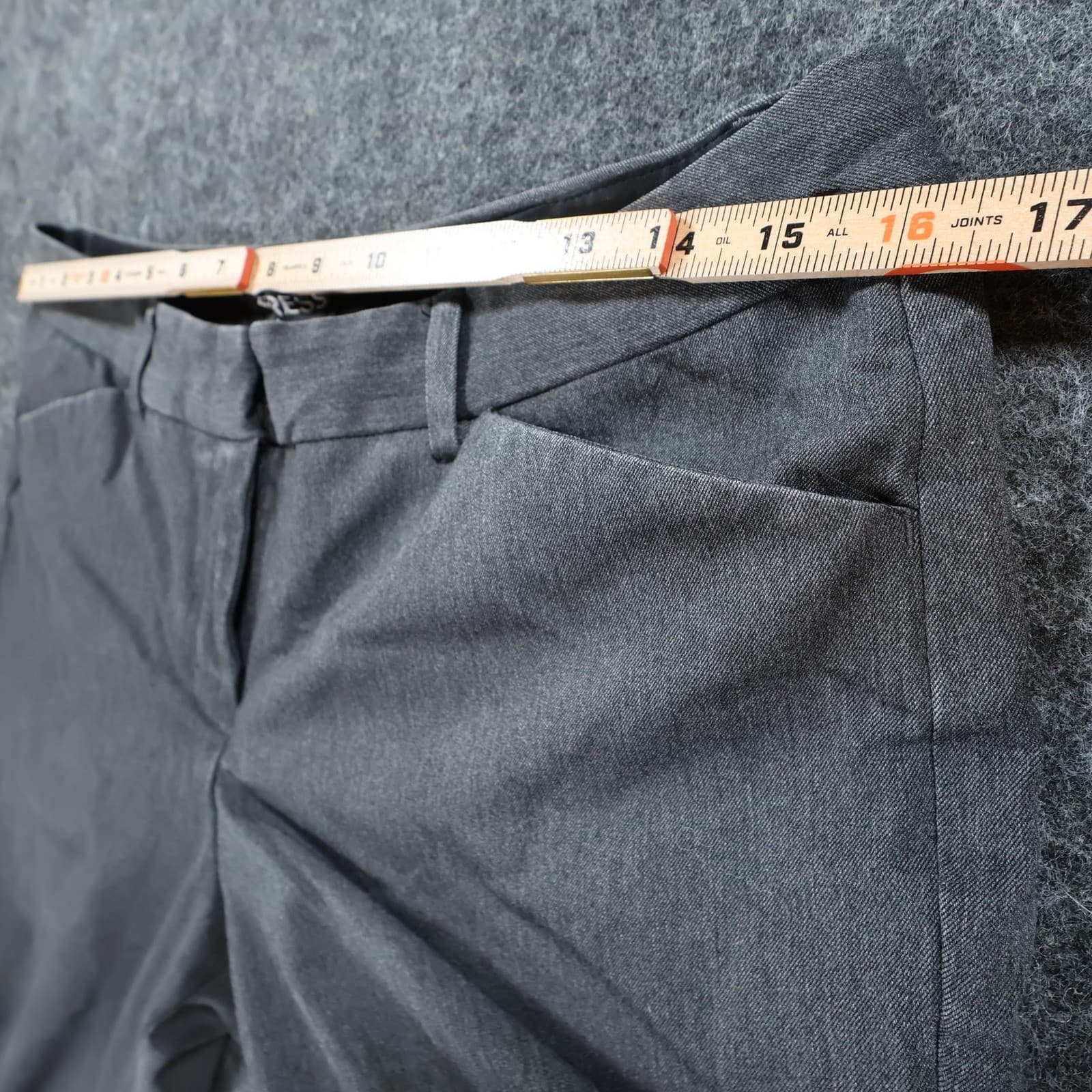 Express Editor Dress Pants Womens 10R Gray Polyester Rayon Barely Boot Office - Thumbnail 6