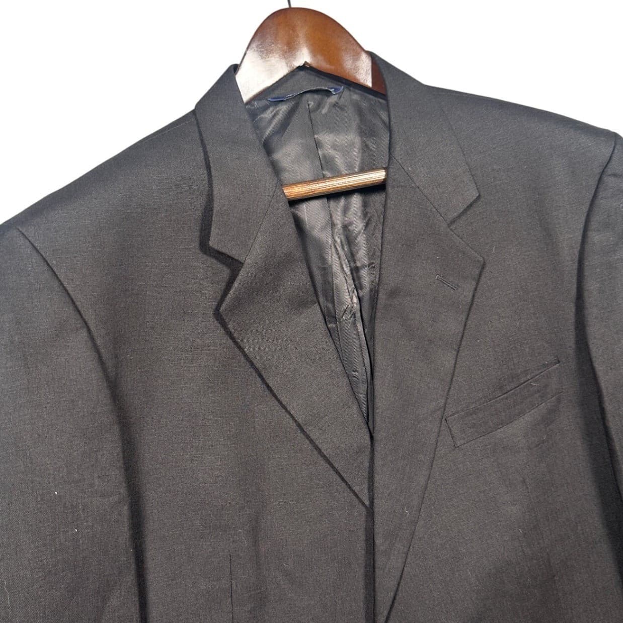 Paul Fredrick Blazer Mens 48XL Charcoal 100% Linen 2 Button Suit Jacket - Thumbnail 4