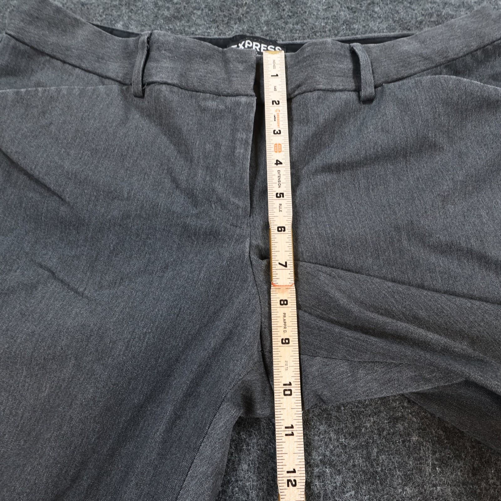 Express Editor Dress Pants Womens 10R Gray Polyester Rayon Barely Boot Office - Thumbnail 5