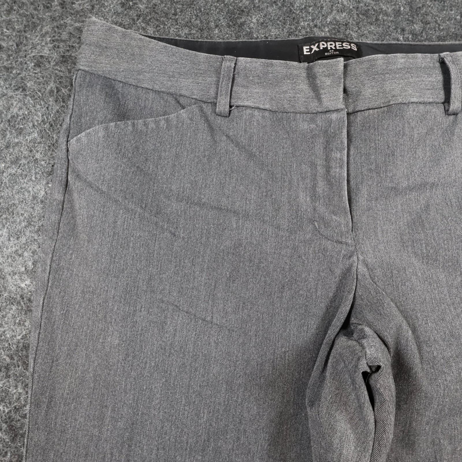 Express Editor Dress Pants Womens 10R Gray Polyester Rayon Barely Boot Office - Thumbnail 11