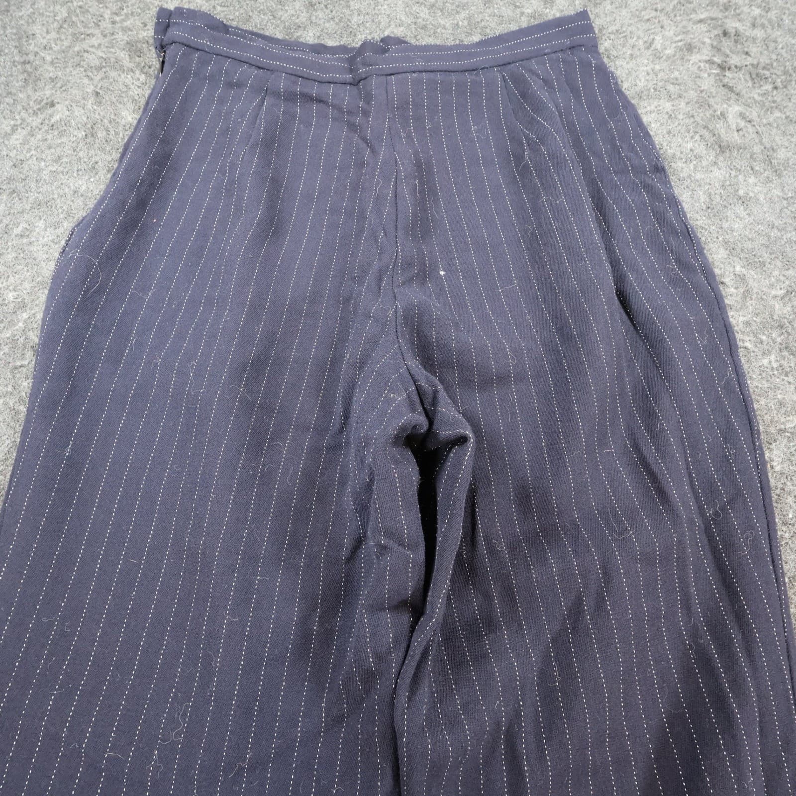 Hugo Buscati Trousers Womens 14 Navy Blue Wool Pinstripe Tapered Pleated Vintage - Thumbnail 10