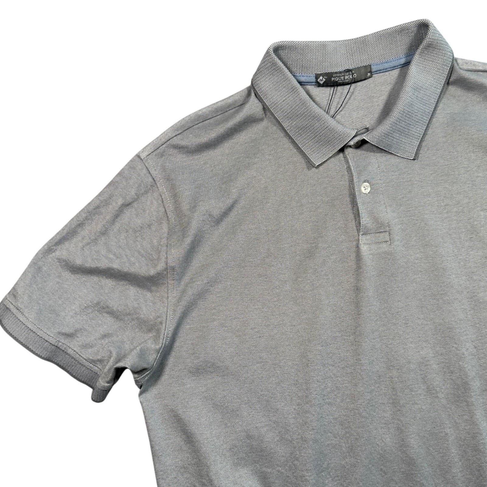 Member's Mark Polo Shirt Mens Medium Gray Excellent Stretch Pique - Thumbnail 3