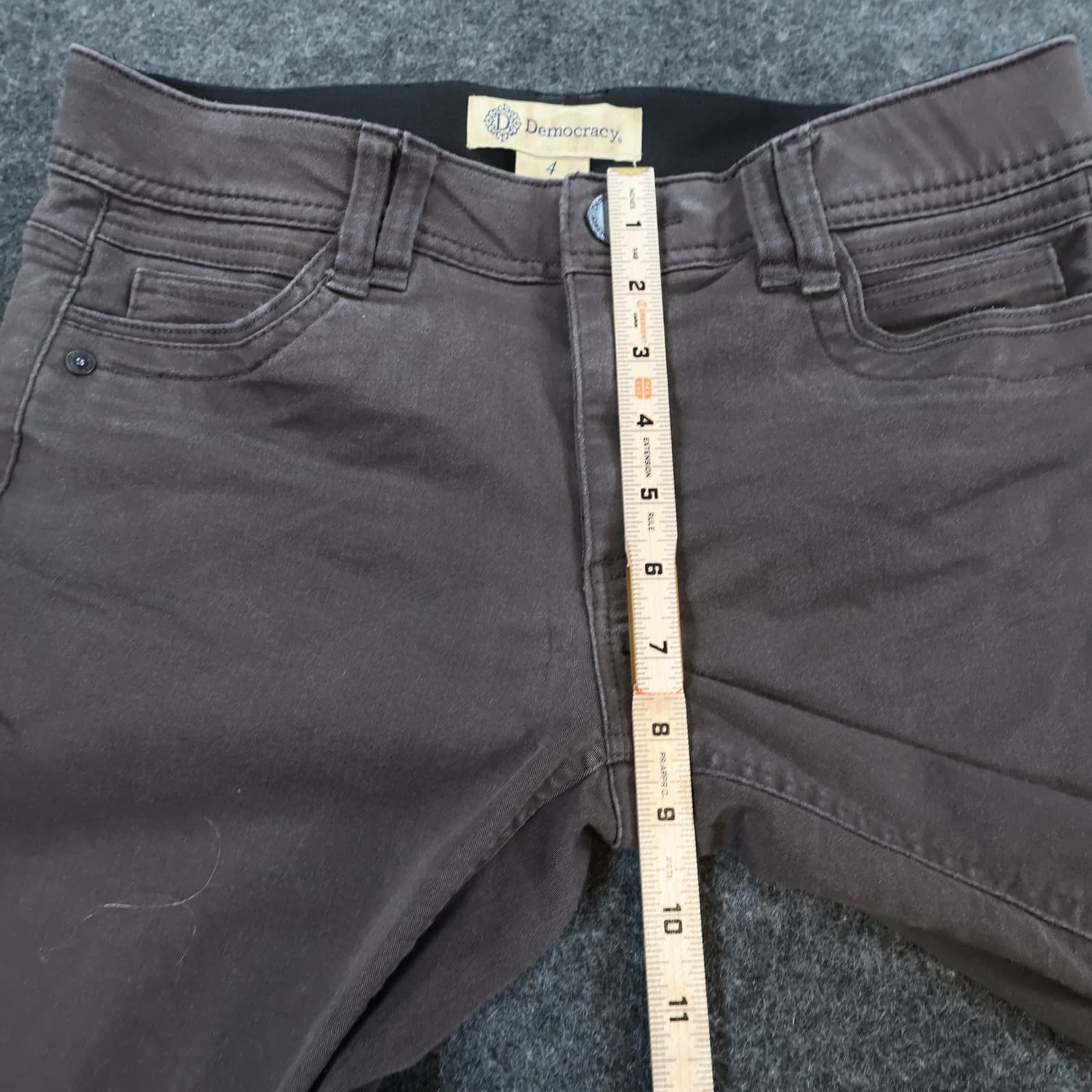Democracy Skinny Pants Womens 4 Brown Cotton Blend Ab Technology Slim Fit Casual - Thumbnail 5