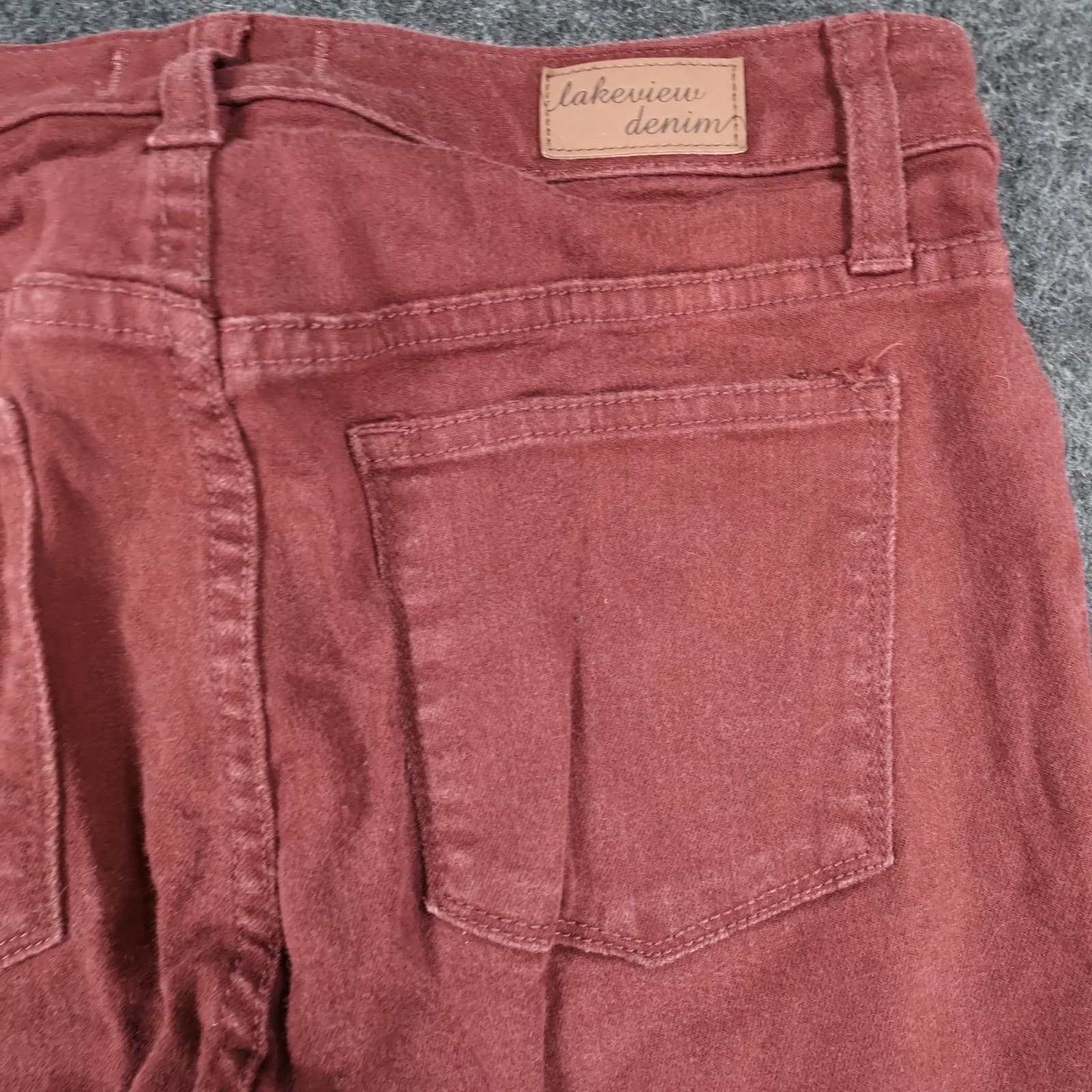 Lakeview Denim Skinny Jeans Womens 27 Burgundy Red Cotton Blend Stretch Slim - Thumbnail 12
