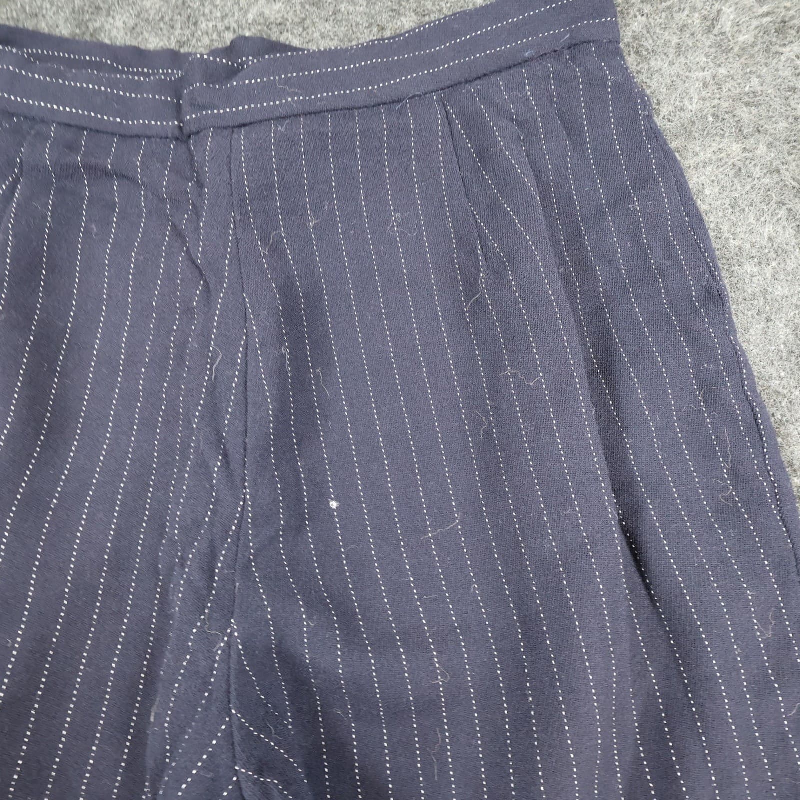 Hugo Buscati Trousers Womens 14 Navy Blue Wool Pinstripe Tapered Pleated Vintage - Thumbnail 12
