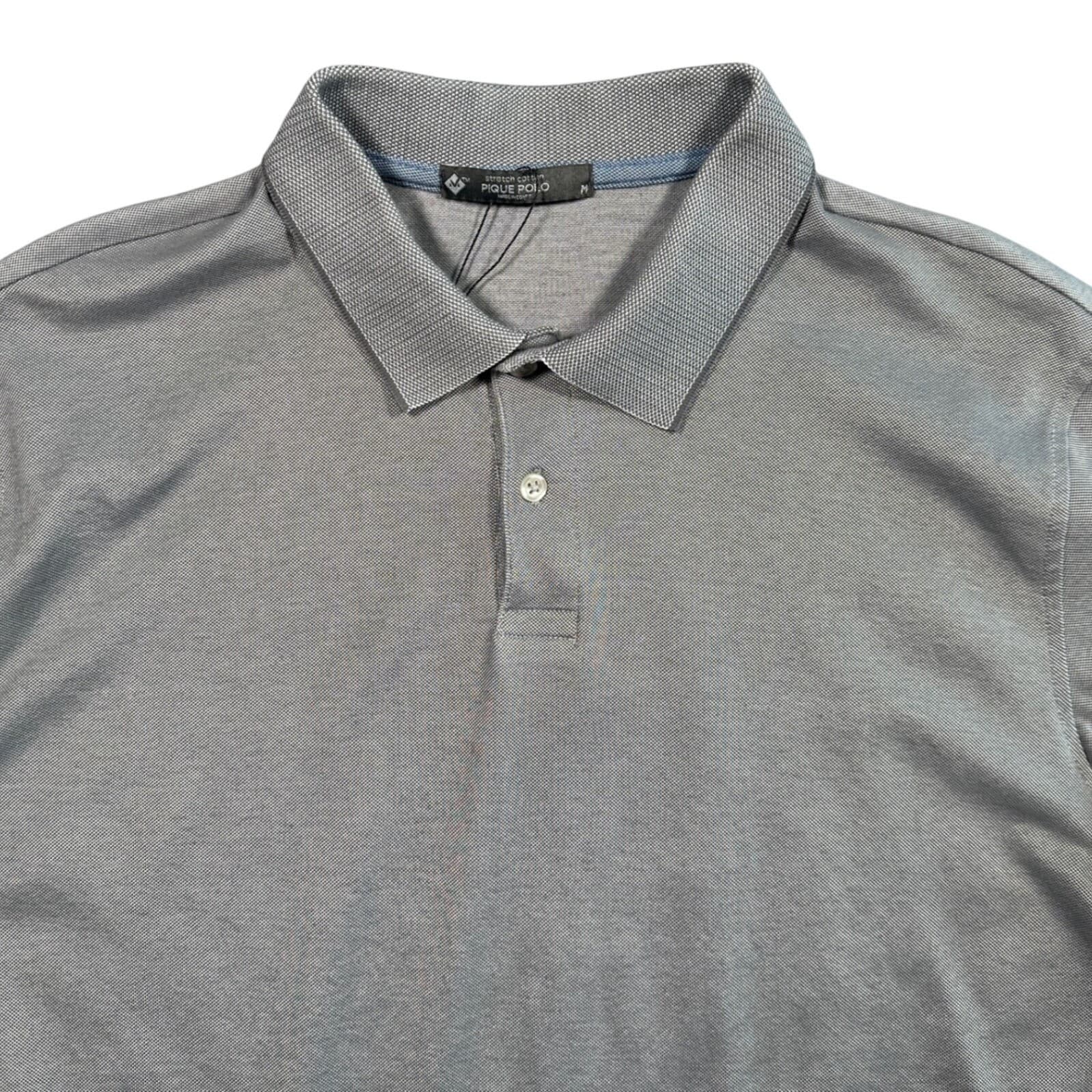Member's Mark Polo Shirt Mens Medium Gray Excellent Stretch Pique - Thumbnail 5