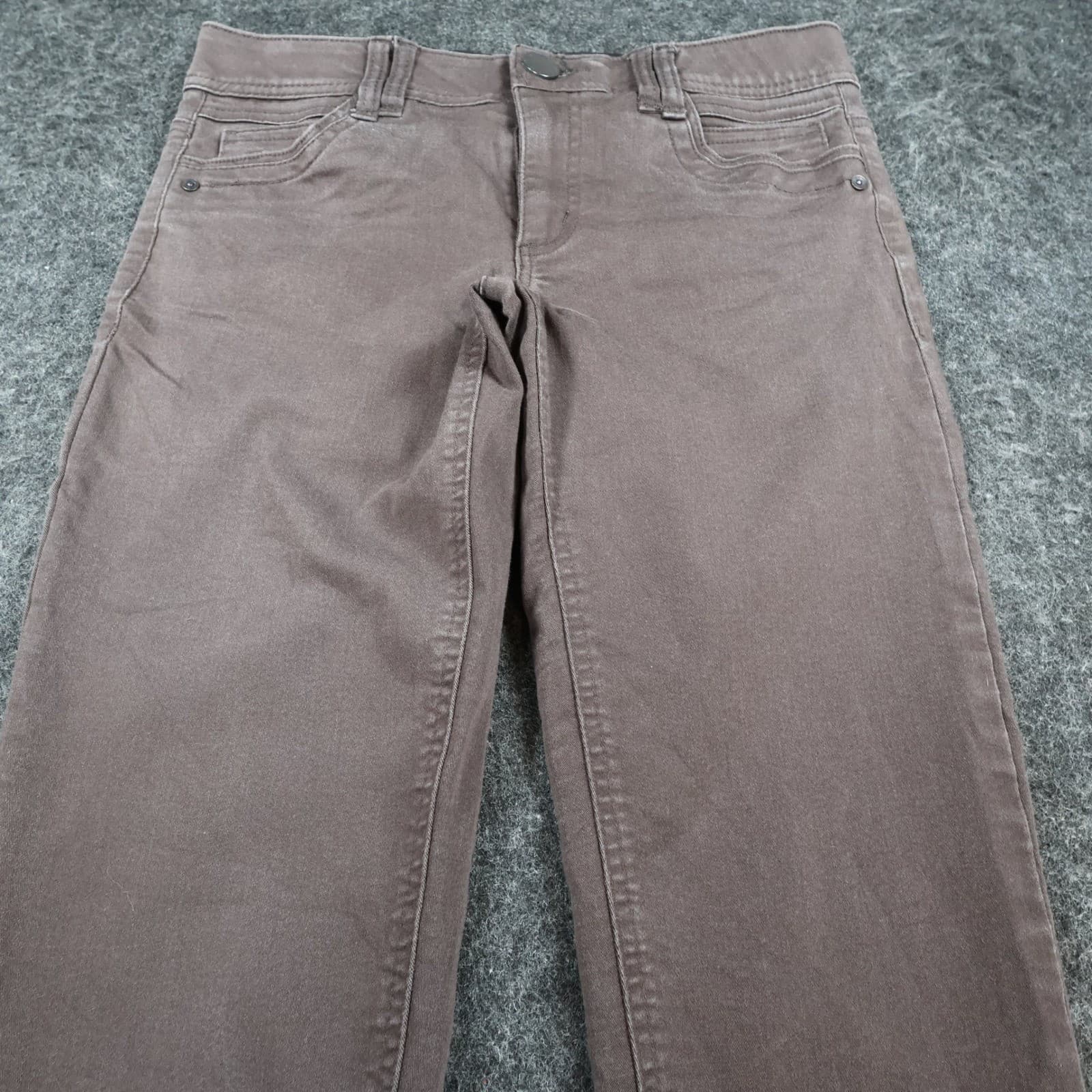 Democracy Skinny Pants Womens 4 Brown Cotton Blend Ab Technology Slim Fit Casual - Thumbnail 9