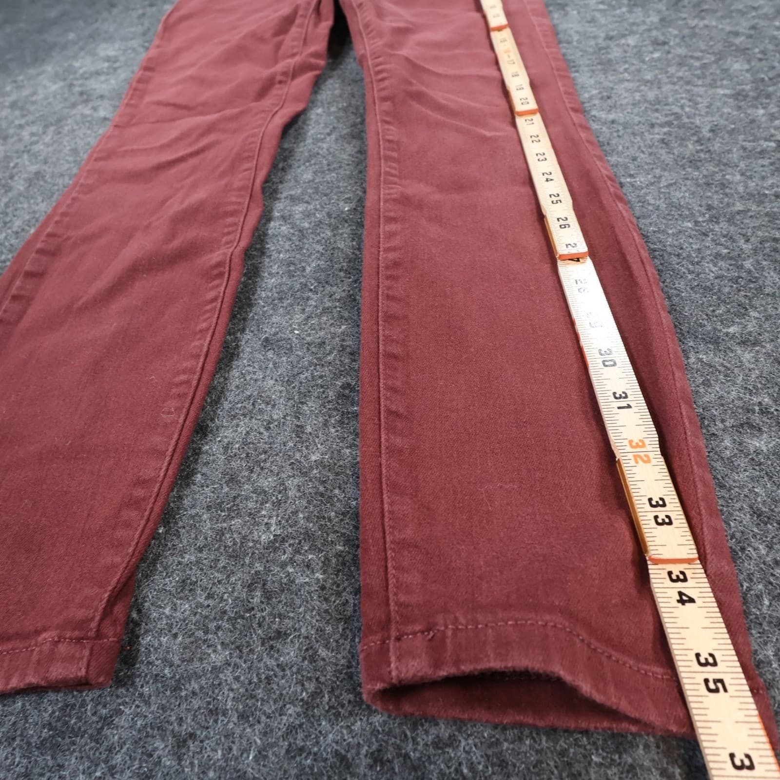 Lakeview Denim Skinny Jeans Womens 27 Burgundy Red Cotton Blend Stretch Slim - Thumbnail 3
