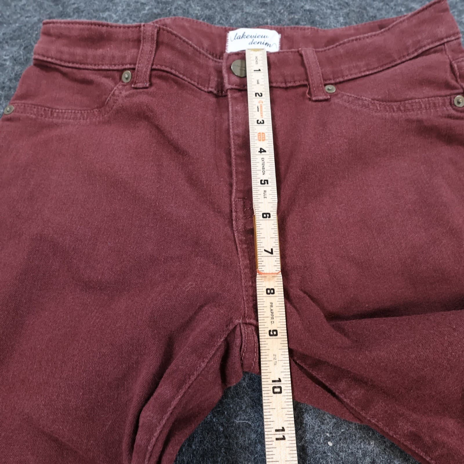 Lakeview Denim Skinny Jeans Womens 27 Burgundy Red Cotton Blend Stretch Slim - Thumbnail 5