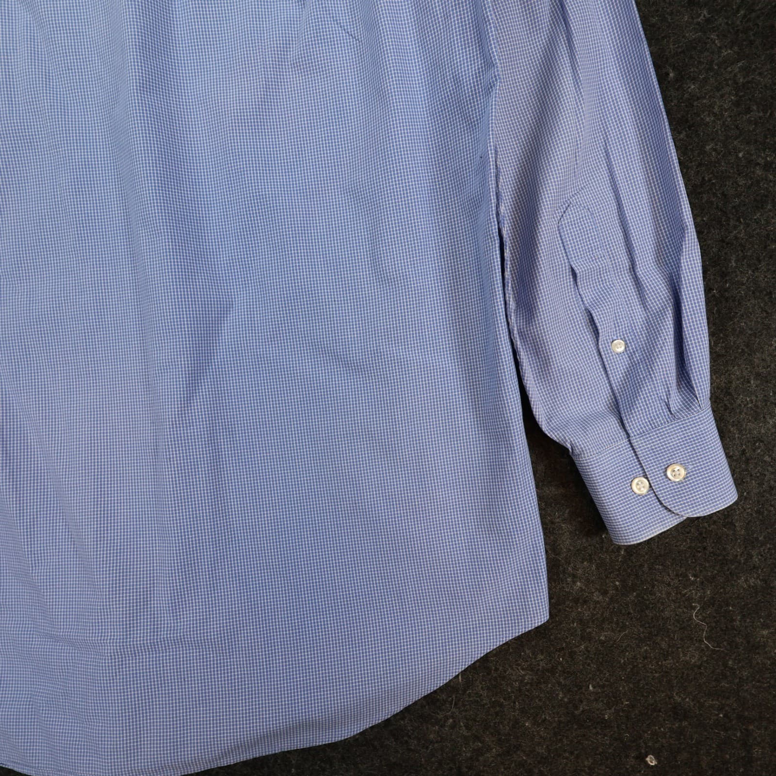 Nautica Button Down Shirt Mens 15.5 Blue Cotton Regular Fit Micro Check Dress - Thumbnail 9
