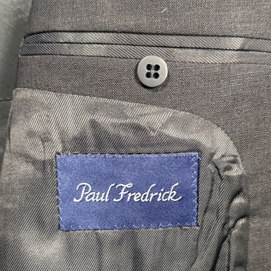 Paul Fredrick Blazer Mens 48XL Charcoal 100% Linen 2 Button Suit Jacket - Thumbnail 7