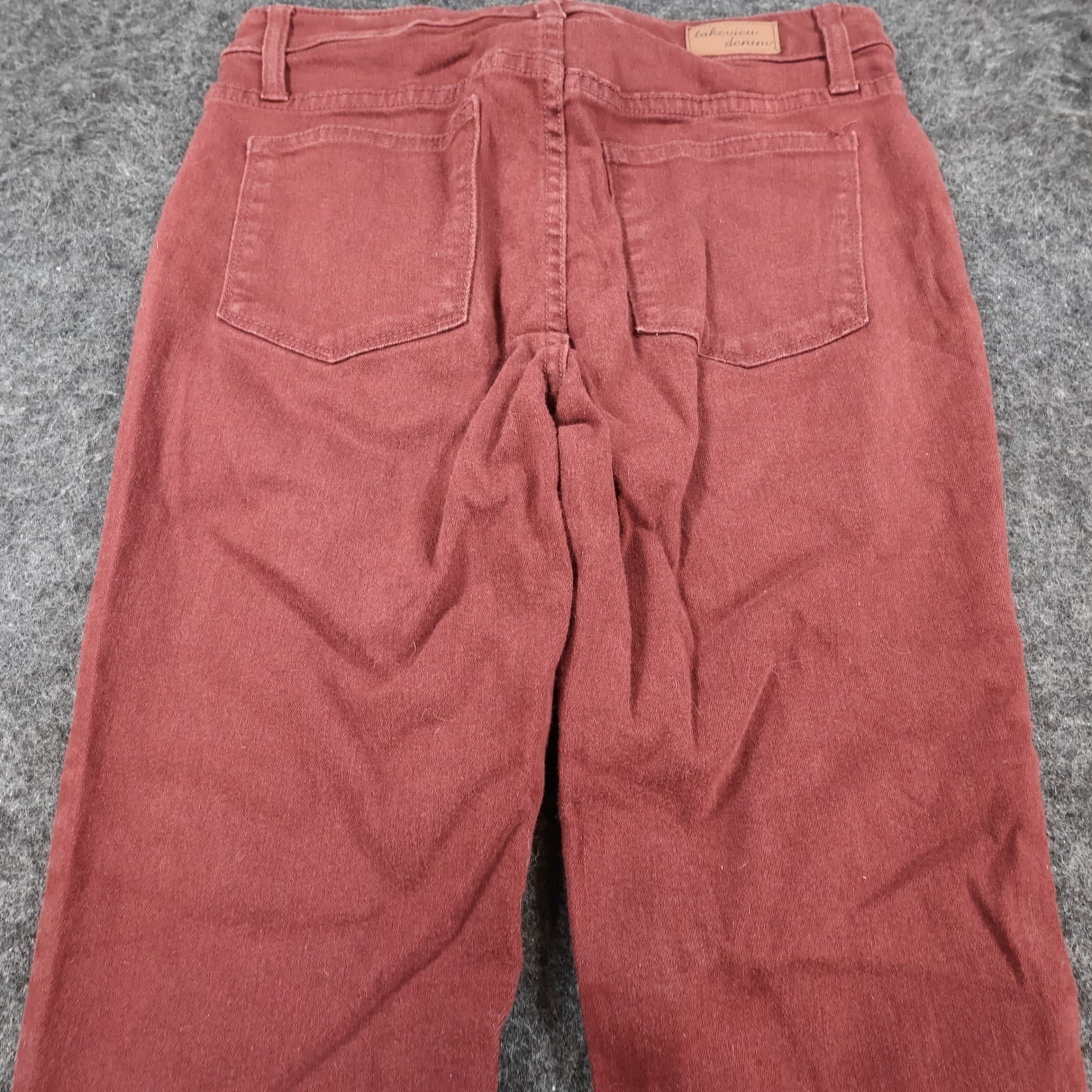 Lakeview Denim Skinny Jeans Womens 27 Burgundy Red Cotton Blend Stretch Slim - Thumbnail 10