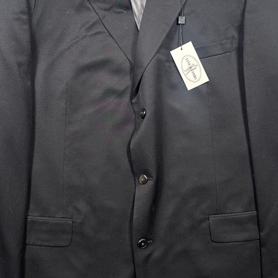 Linea Uomo Blazer Mens 48XL Black NWT 100% Wool Three Button Suit Jacket - Thumbnail 5