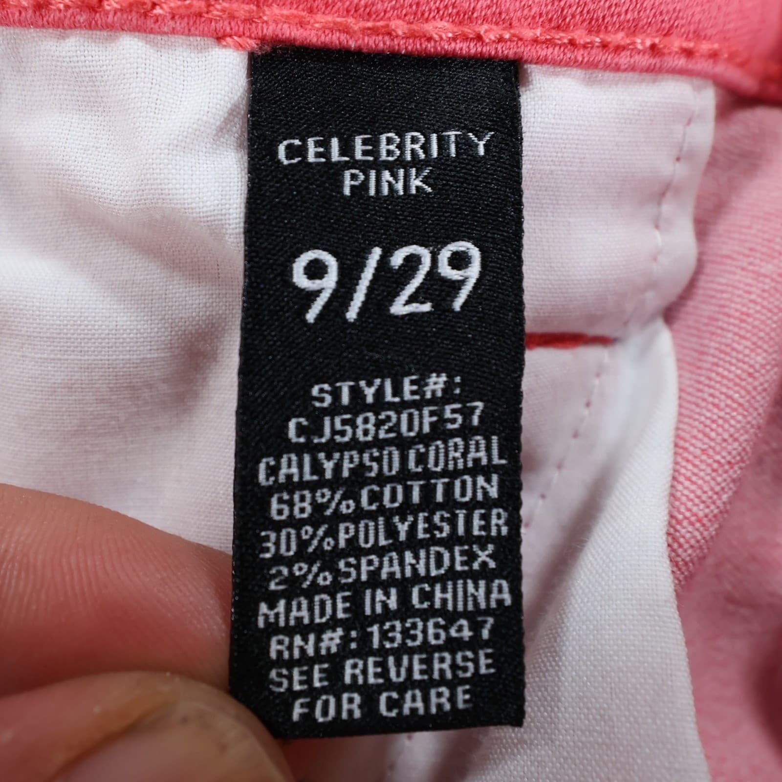 Celebrity Pink Skinny Jeans Womens 9/29 Coral Cotton Blend Stretch Calypso Coral - Thumbnail 8