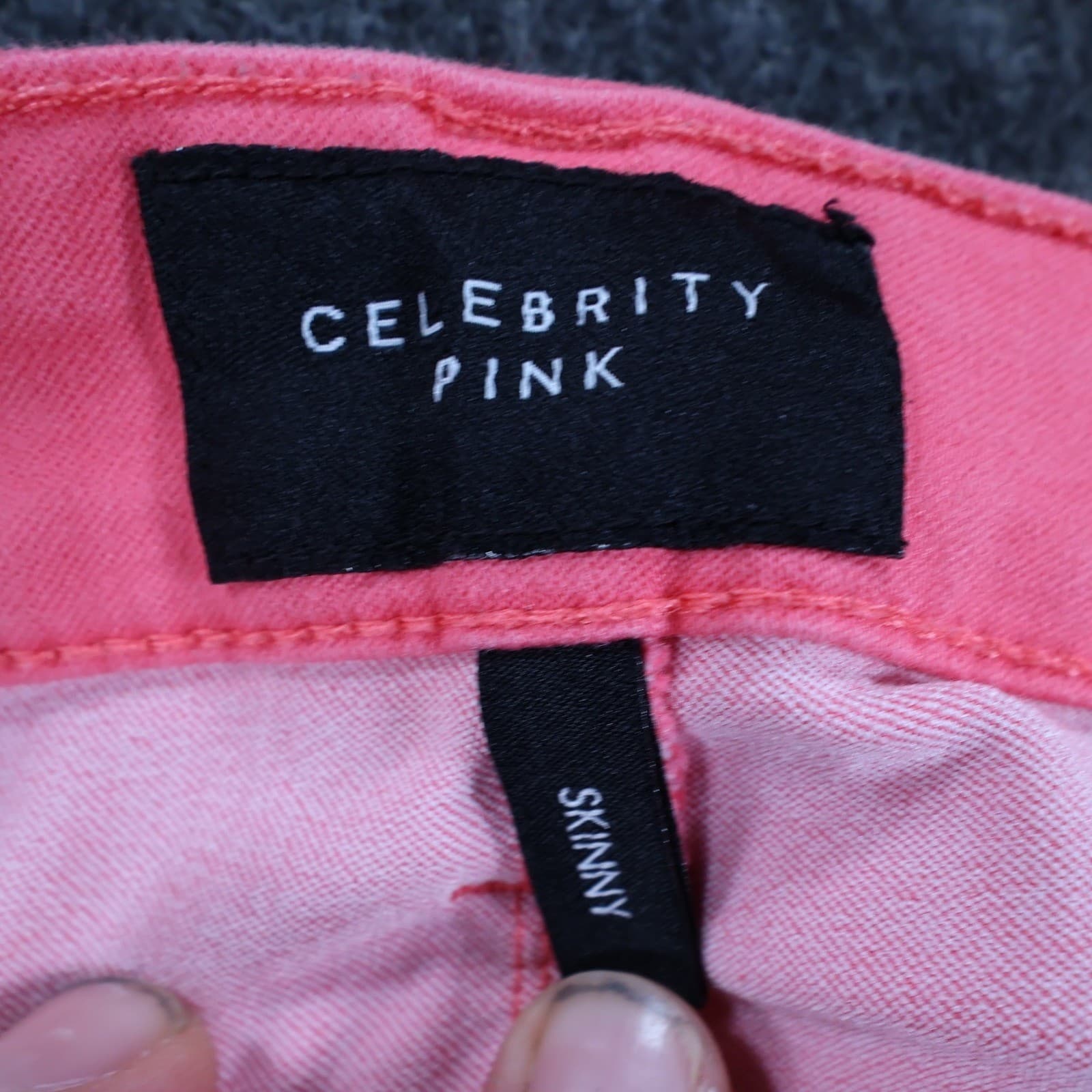Celebrity Pink Skinny Jeans Womens 9/29 Coral Cotton Blend Stretch Calypso Coral - Thumbnail 7