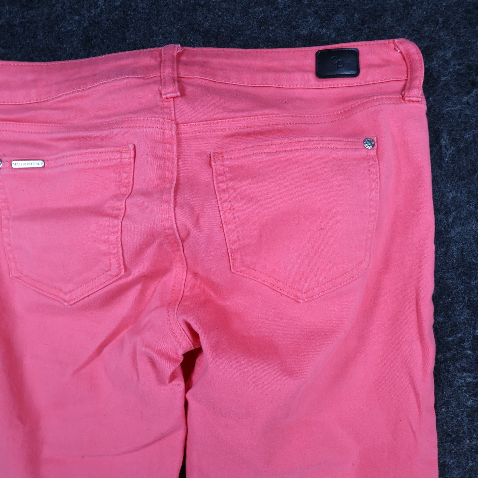 Celebrity Pink Skinny Jeans Womens 9/29 Coral Cotton Blend Stretch Calypso Coral - Thumbnail 12