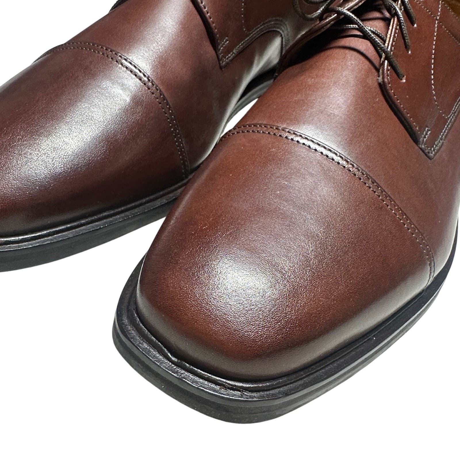 Florsheim Tyler Cap Toe Derby Mens 13 D Cognac Leather Dress Shoes NEW - Thumbnail 4