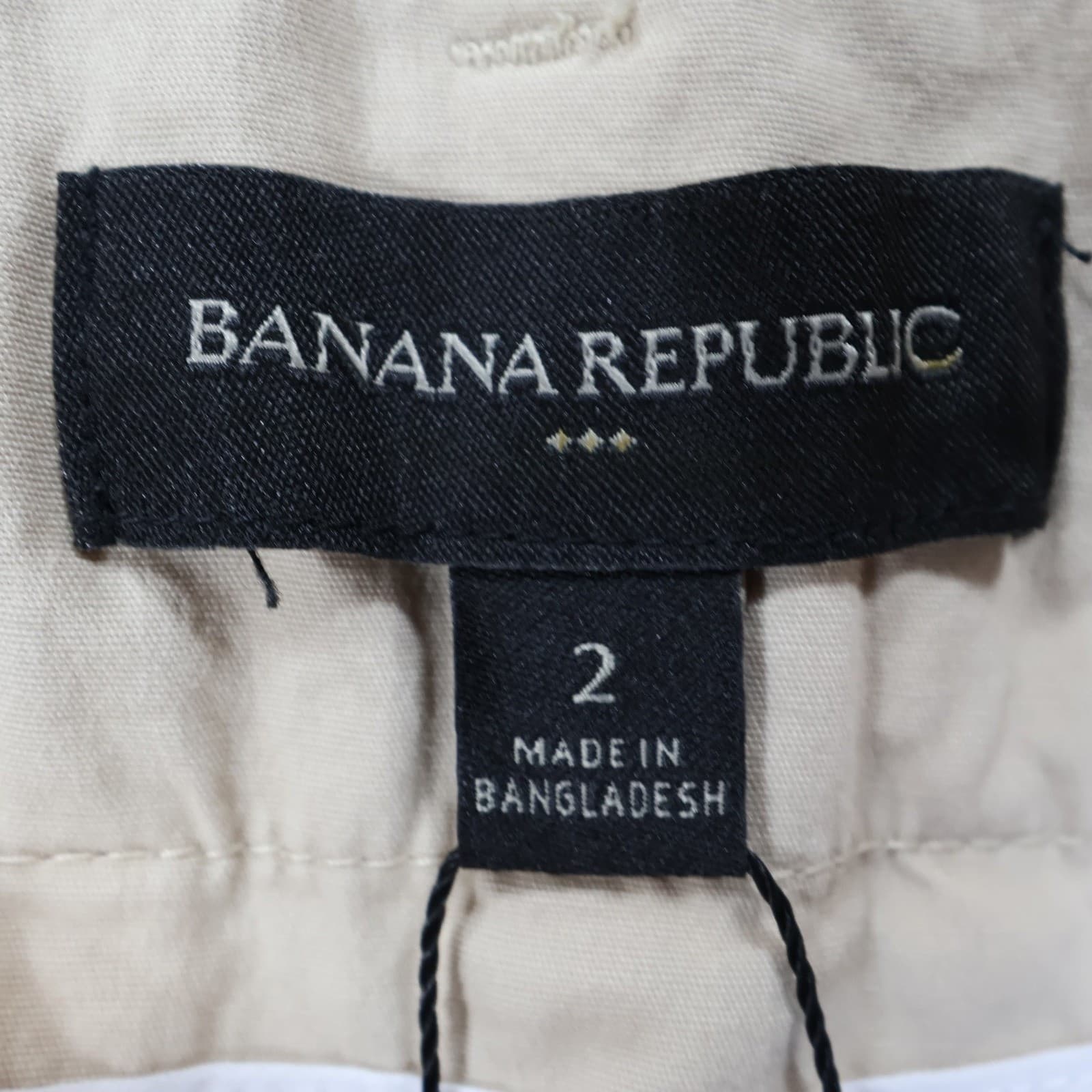 Banana Republic Chino Shorts Womens 2 Beige Cotton Pleated High Rise Cuffed - Thumbnail 7