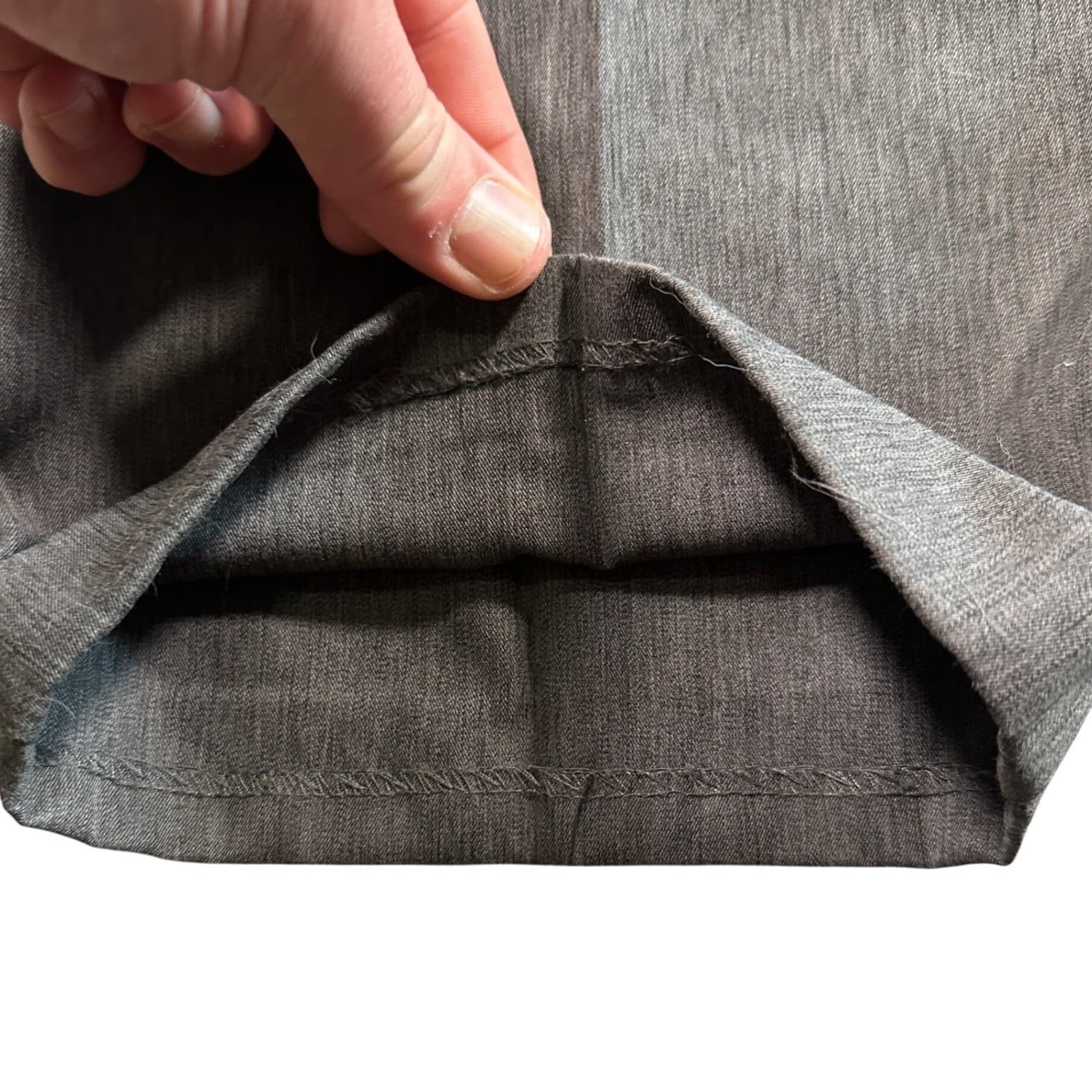 Perry Ellis Portfolio Dress Pants Mens 38x29 Grey Excellent Pleated Cuffed Hem - Thumbnail 6