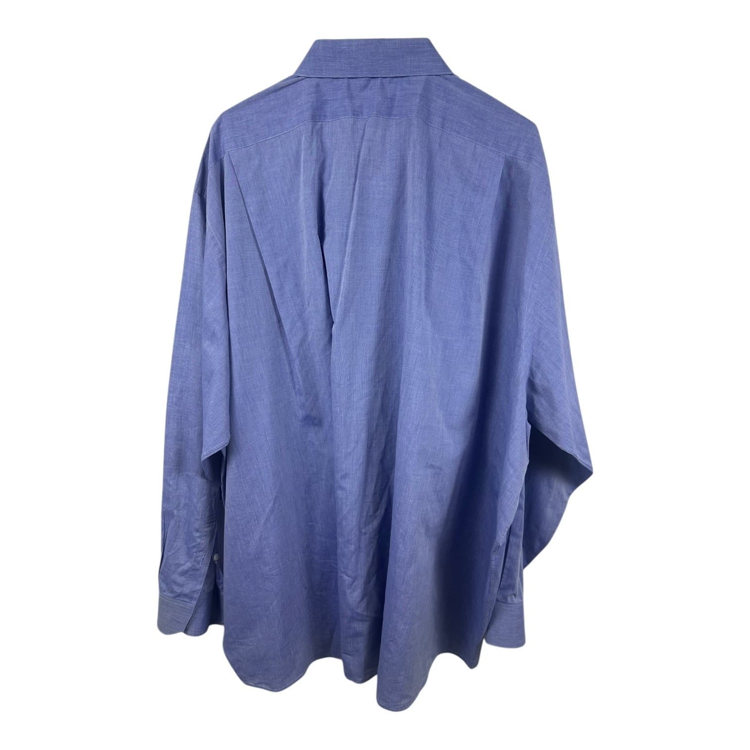 Chris Cobb Clothing Men's Button-Down Shirt Solid Blue Long Sleeve 3XL - Thumbnail 2