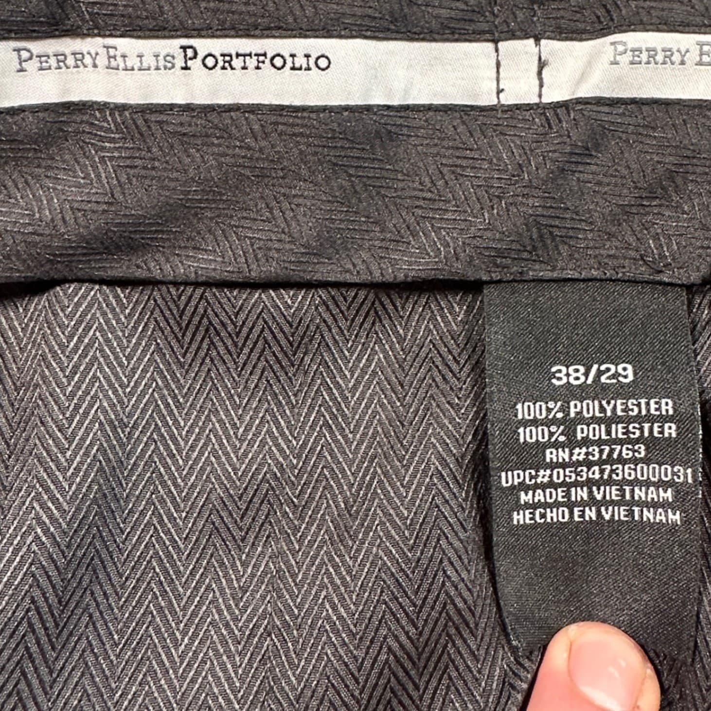 Perry Ellis Portfolio Dress Pants Mens 38x29 Grey Excellent Pleated Cuffed Hem - Thumbnail 7