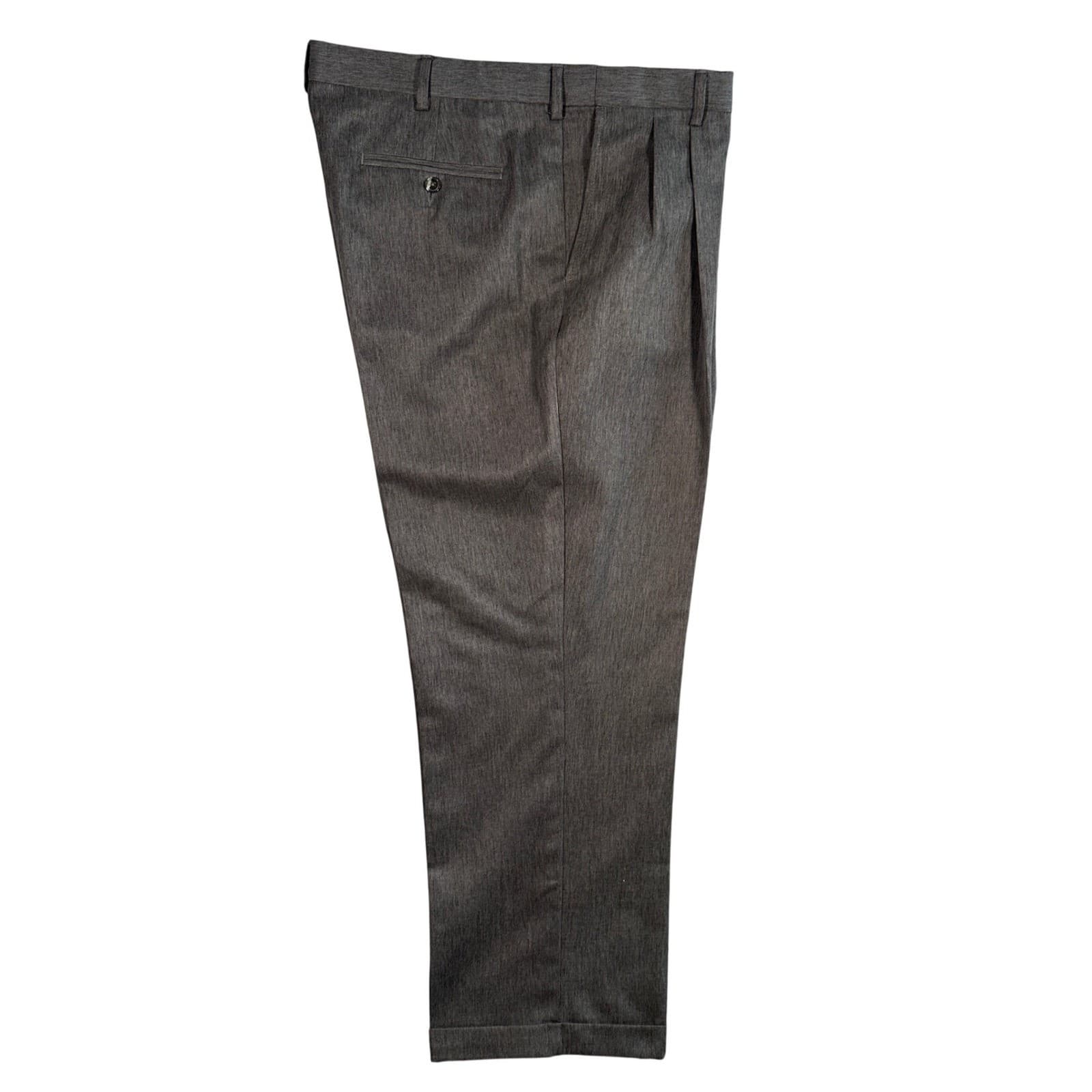 Perry Ellis Portfolio Dress Pants Mens 38x29 Grey Excellent Pleated Cuffed Hem - Thumbnail 3