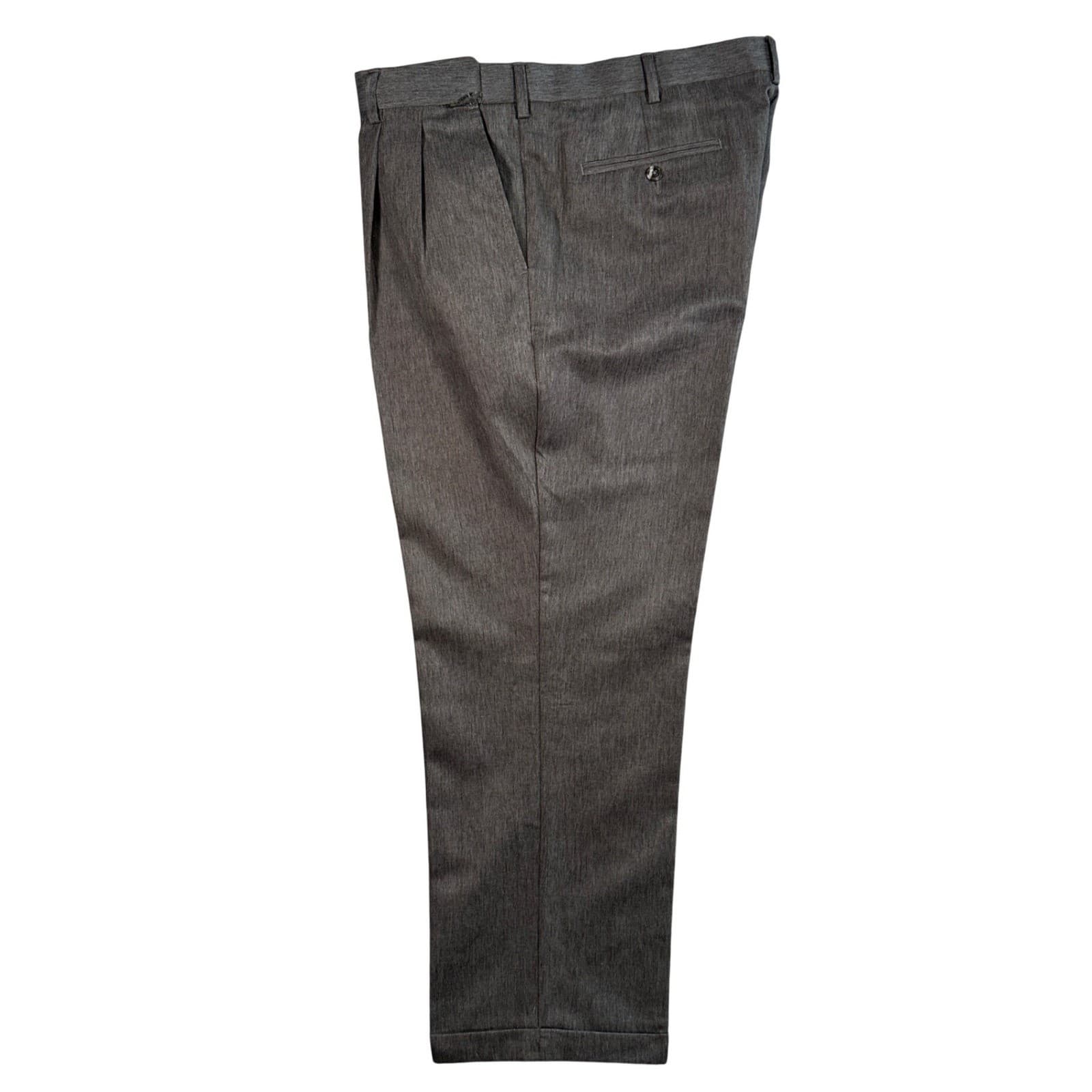 Perry Ellis Portfolio Dress Pants Mens 38x29 Grey Excellent Pleated Cuffed Hem - Thumbnail 4
