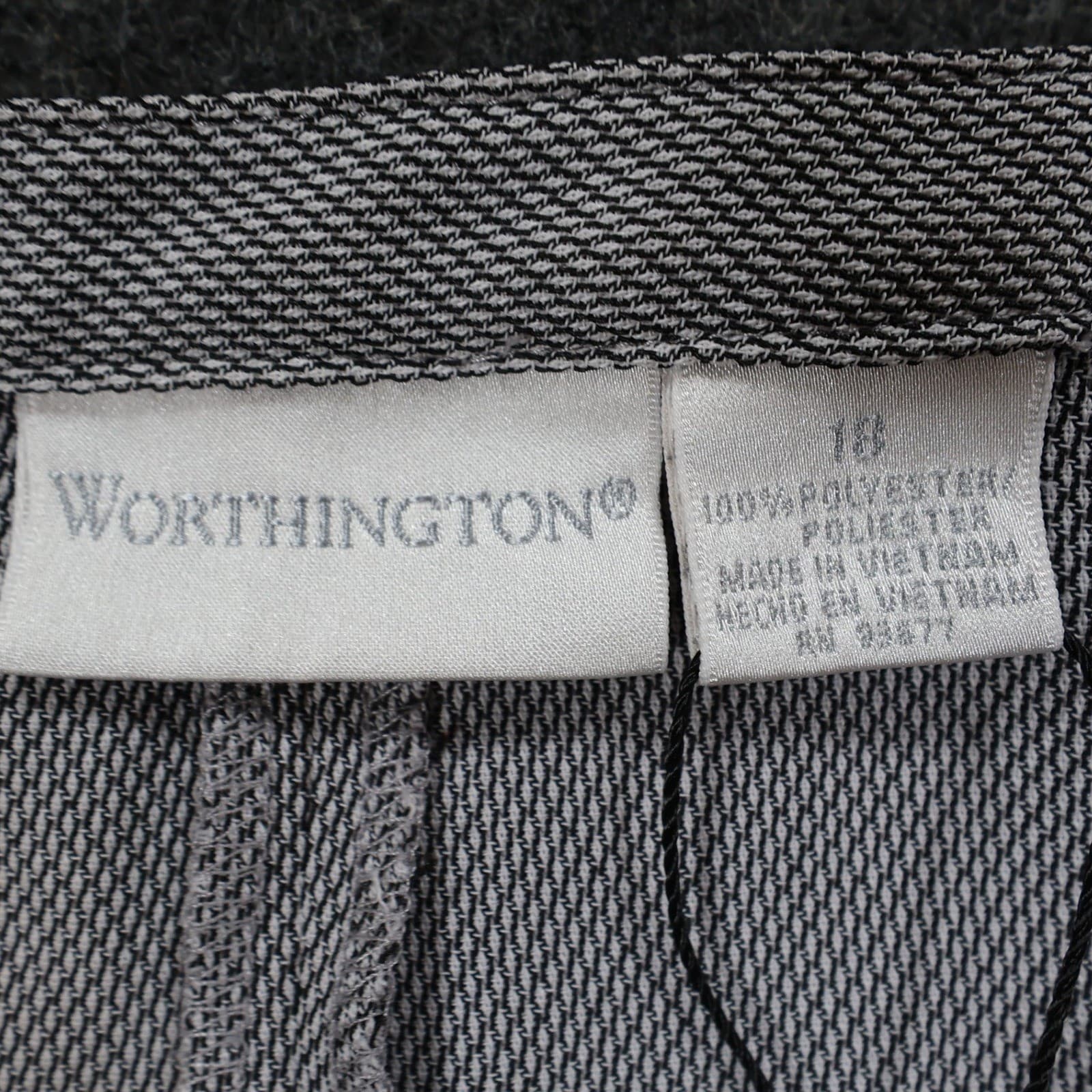 Worthington Dress Pants Womens 18 Grey Polyester Wide Leg Career Office Trousers - Thumbnail 7
