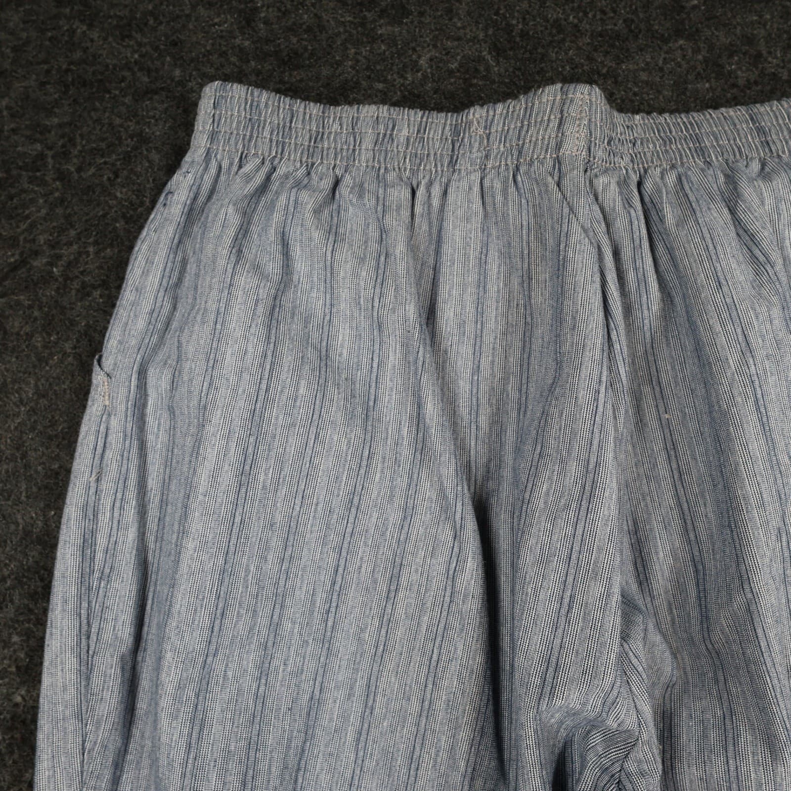 Chic Pull On Pants Womens 14 Petite Blue 100% Cotton Striped Elastic Waist - Thumbnail 11