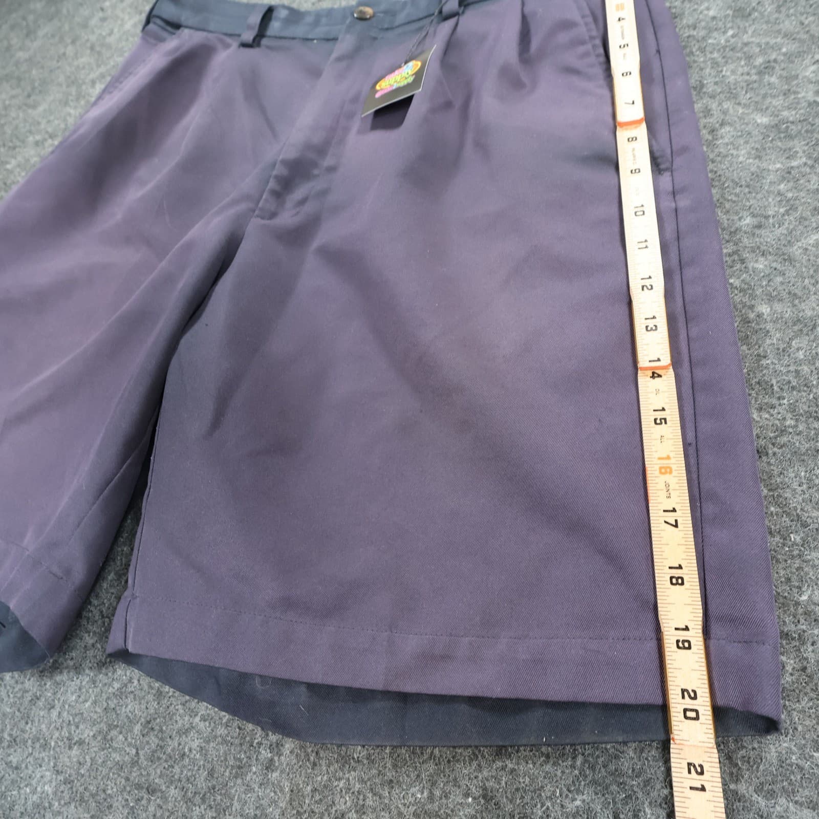 Haggar Dress Shorts Mens 34 Navy Blue Polyester Pleated Classic Fit Casual Golf - Thumbnail 3