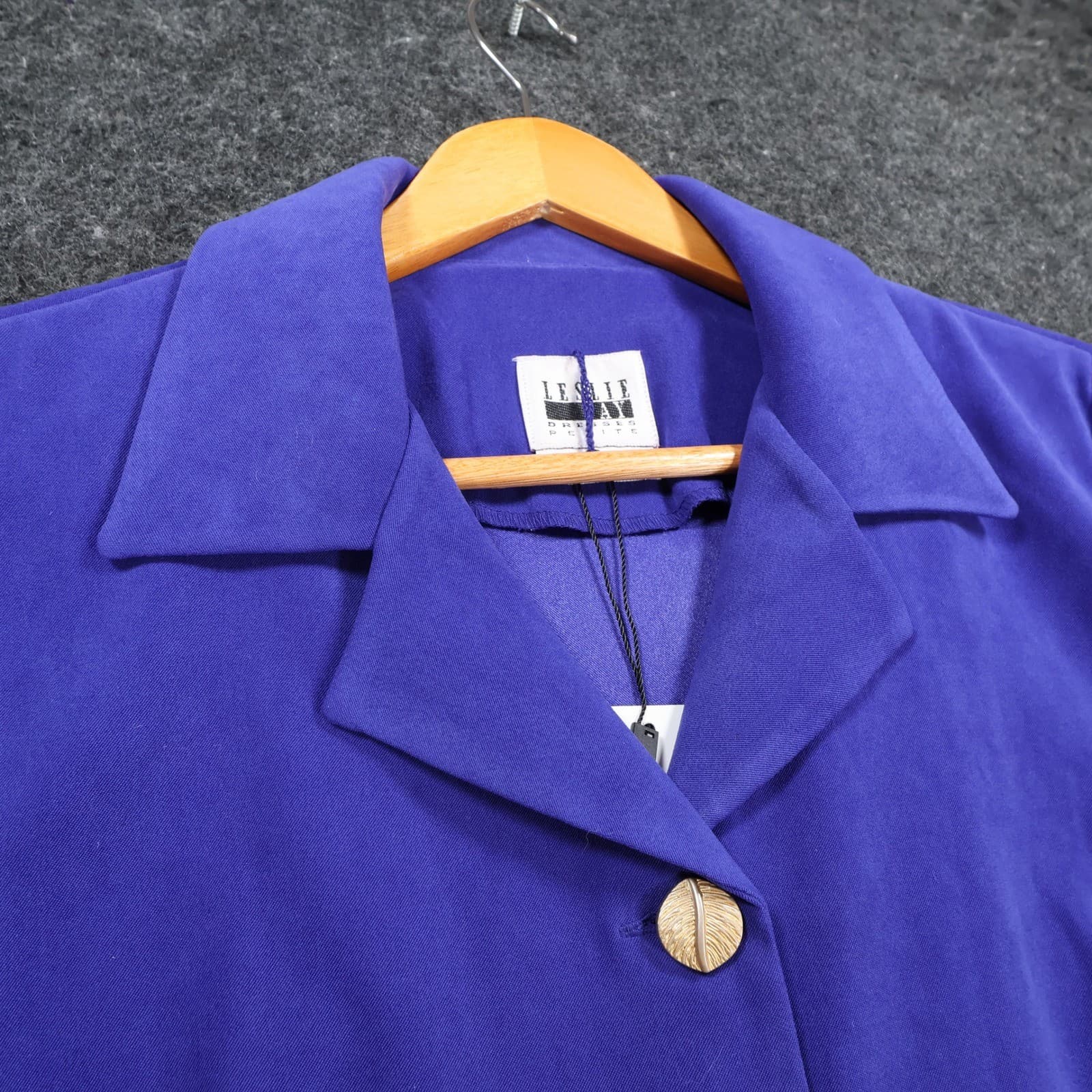 Leslie Fay Button Up Jacket Womens 8P Purple Polyester Professional Blazer - Thumbnail 10