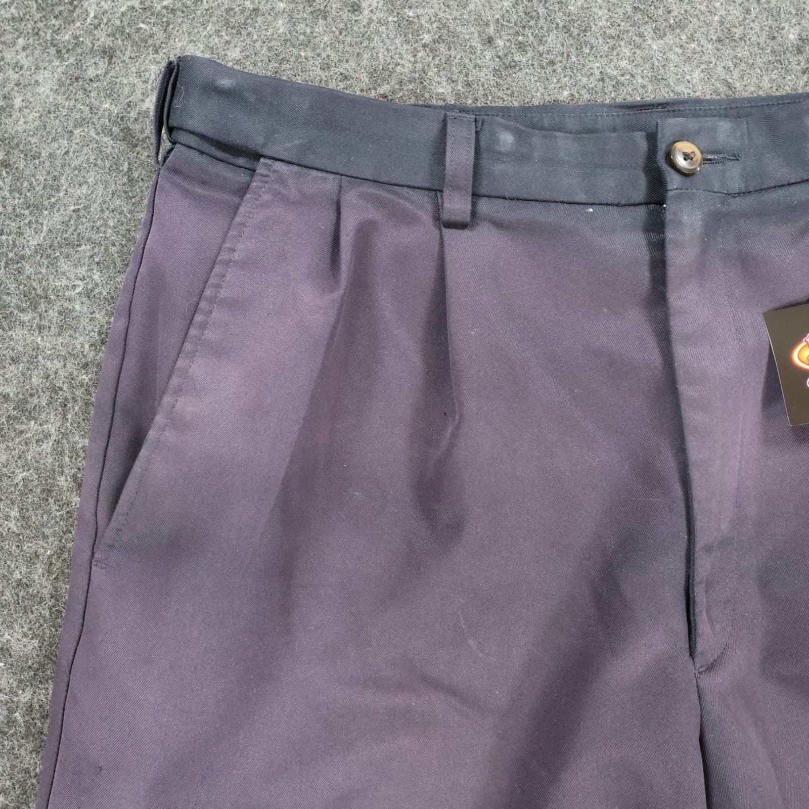 Haggar Dress Shorts Mens 34 Navy Blue Polyester Pleated Classic Fit Casual Golf - Thumbnail 9