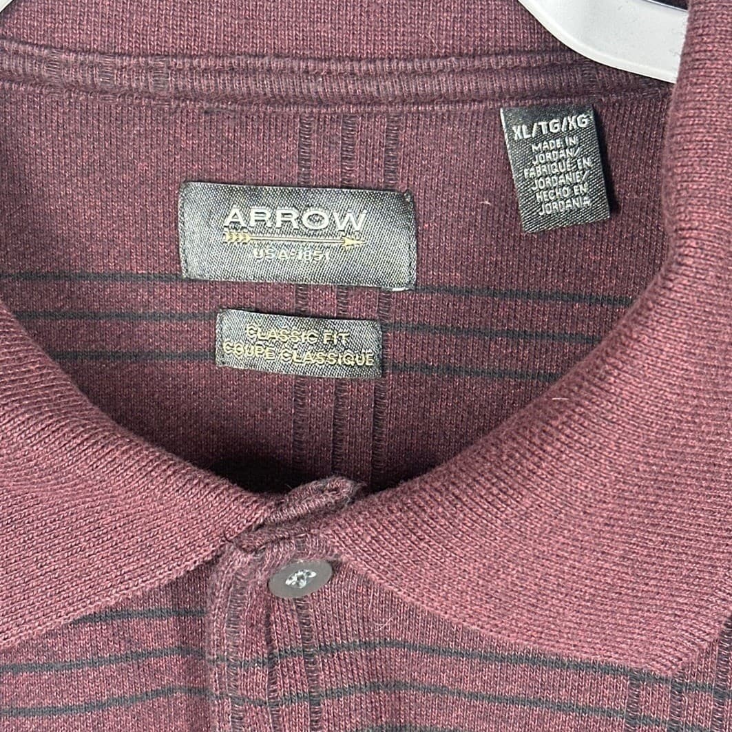 Arrow Mens Maroon Long Sleeve Shirt Size XL - Thumbnail 3