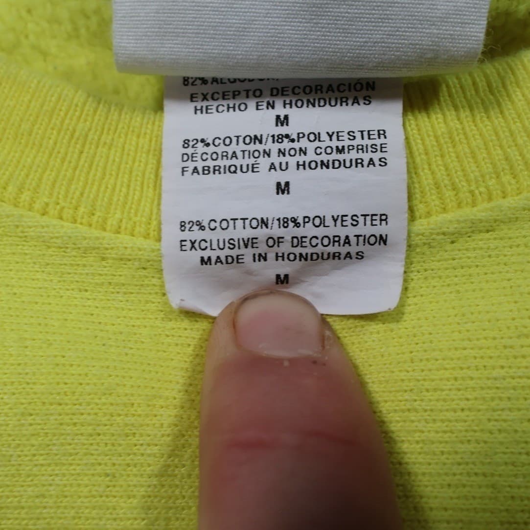 Champion Reverse Weave Sweatshirt Womens Medium Yellow Excellent Chenille Logo - Thumbnail 5