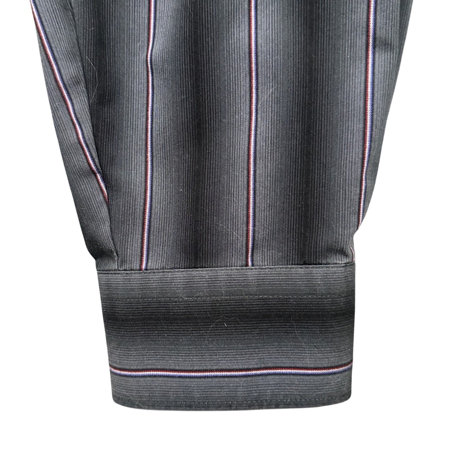 Kenneth Cole Reaction Button Down Mens 17 34-35 Grey Wrinkle Free Striped - Thumbnail 5