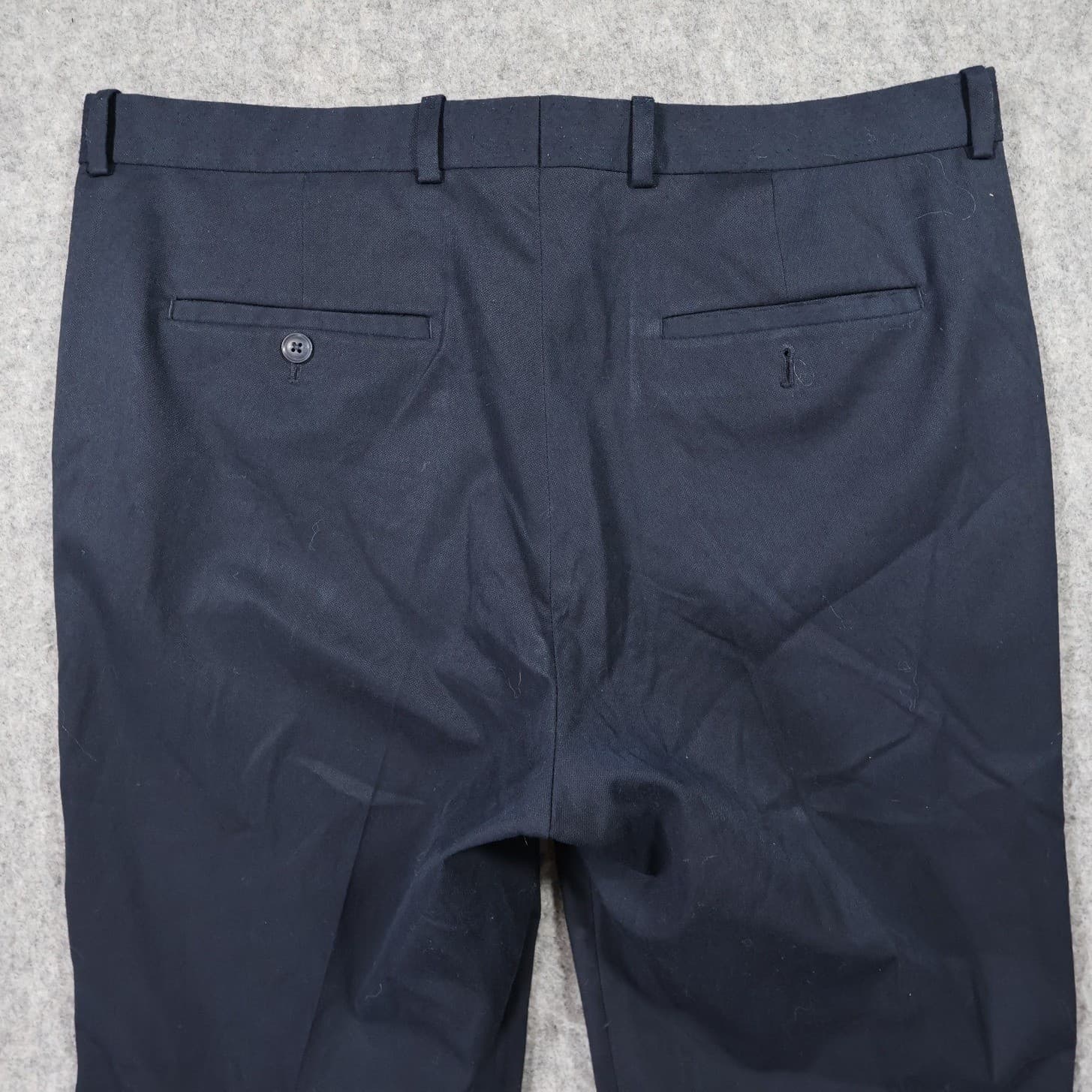 Perry Ellis Portfolio Dress Pants Mens 34x30 Navy Blue Excellent Slim Fit - Thumbnail 4