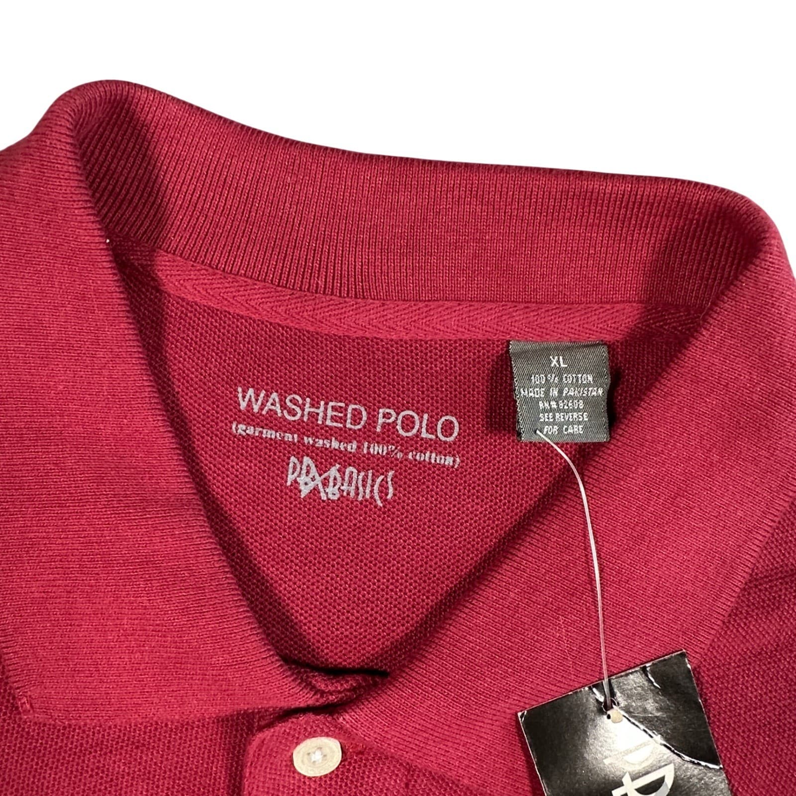 PB Basics Polo Shirt Men XL Red New Garment Washed 100% Cotton Short Sleeve - Thumbnail 4